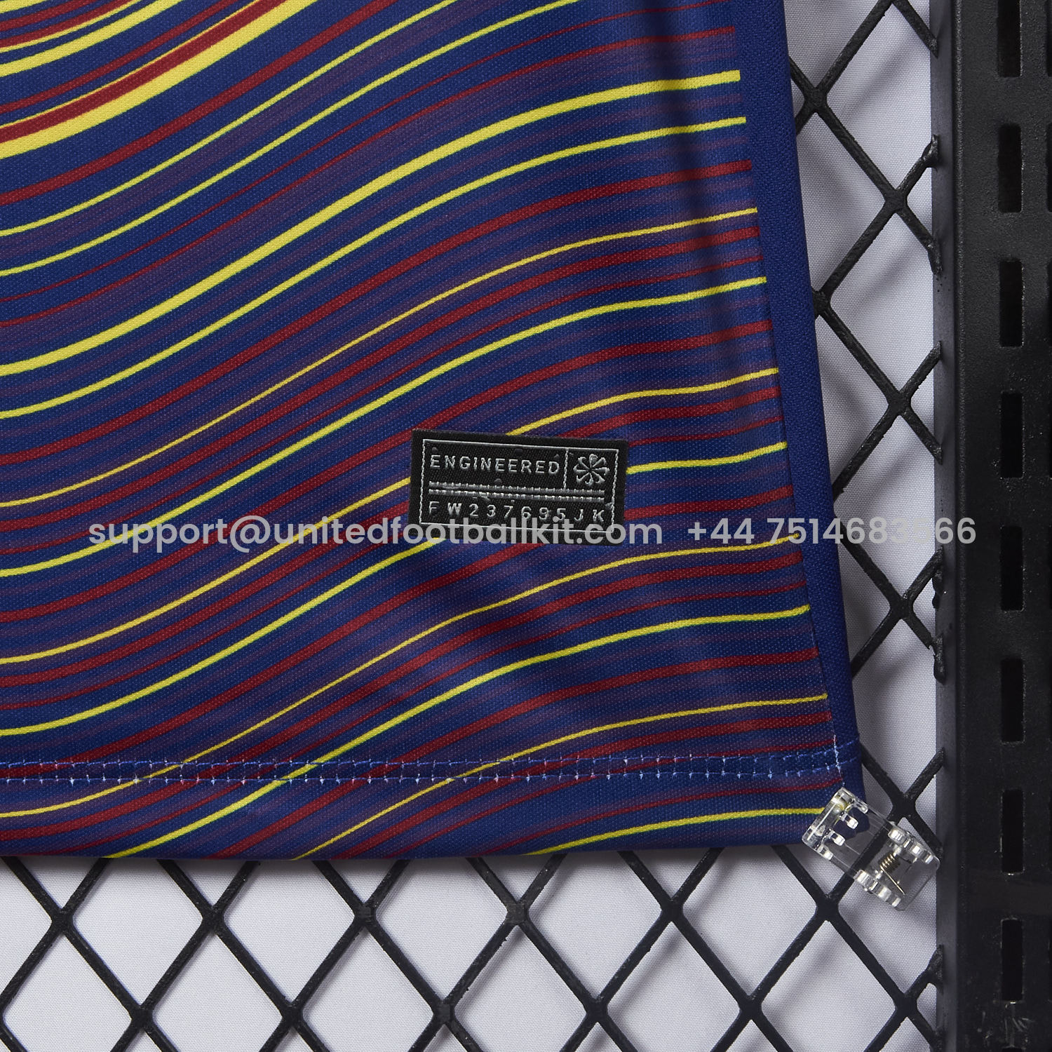 Unitedfootballkit.com | Barcelona 25-26 Deep Blue Pre-Match Training Jersey with Colorful Lines - Fans Version -Customize Name, Number and Patch | Worldwide Shipping