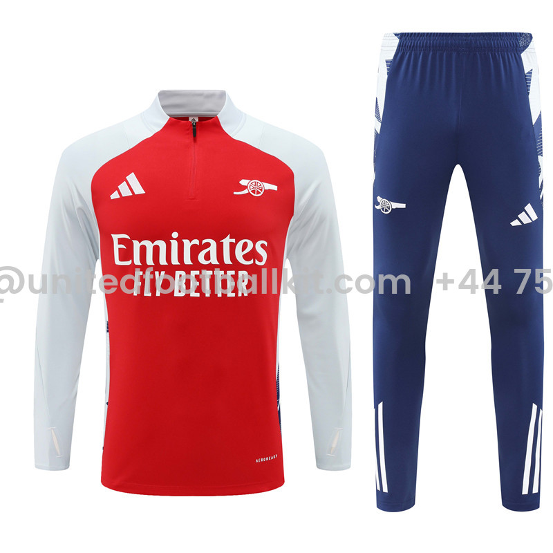 Unitedfootballkit.com | Arsenal 24-25 Long Sleeve Training Set - Red & Blue -Customize Name, Number and Patch | Worldwide Shipping