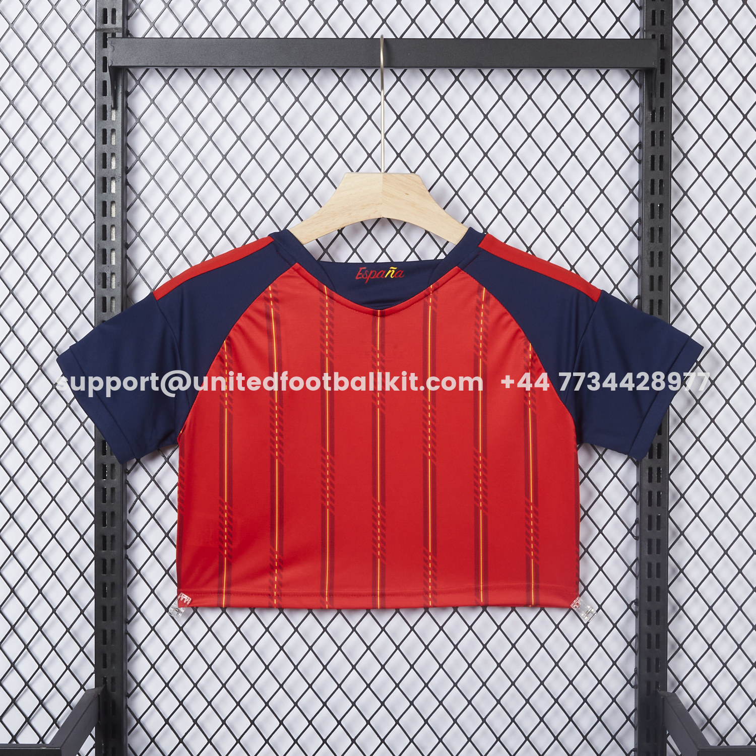 Unitedfootballkit.com | Women's Spain 2026 Home Cropped Jersey -Customize Name, Number and Patch | Worldwide Shipping