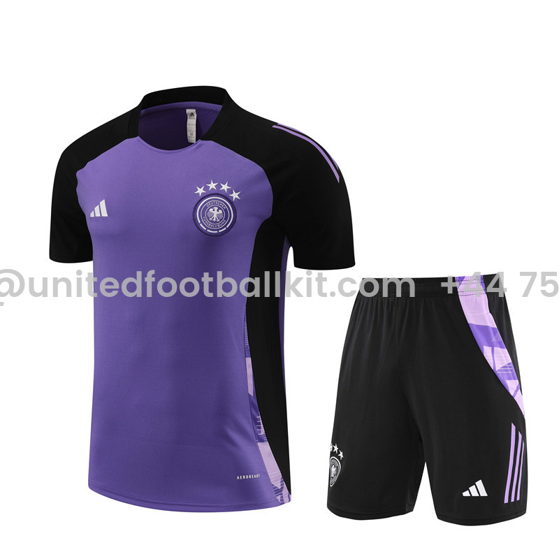Unitedfootballkit.com | Germany 2024 Short-Sleeve Training Set - Purple -Customize Name, Number and Patch | Worldwide Shipping