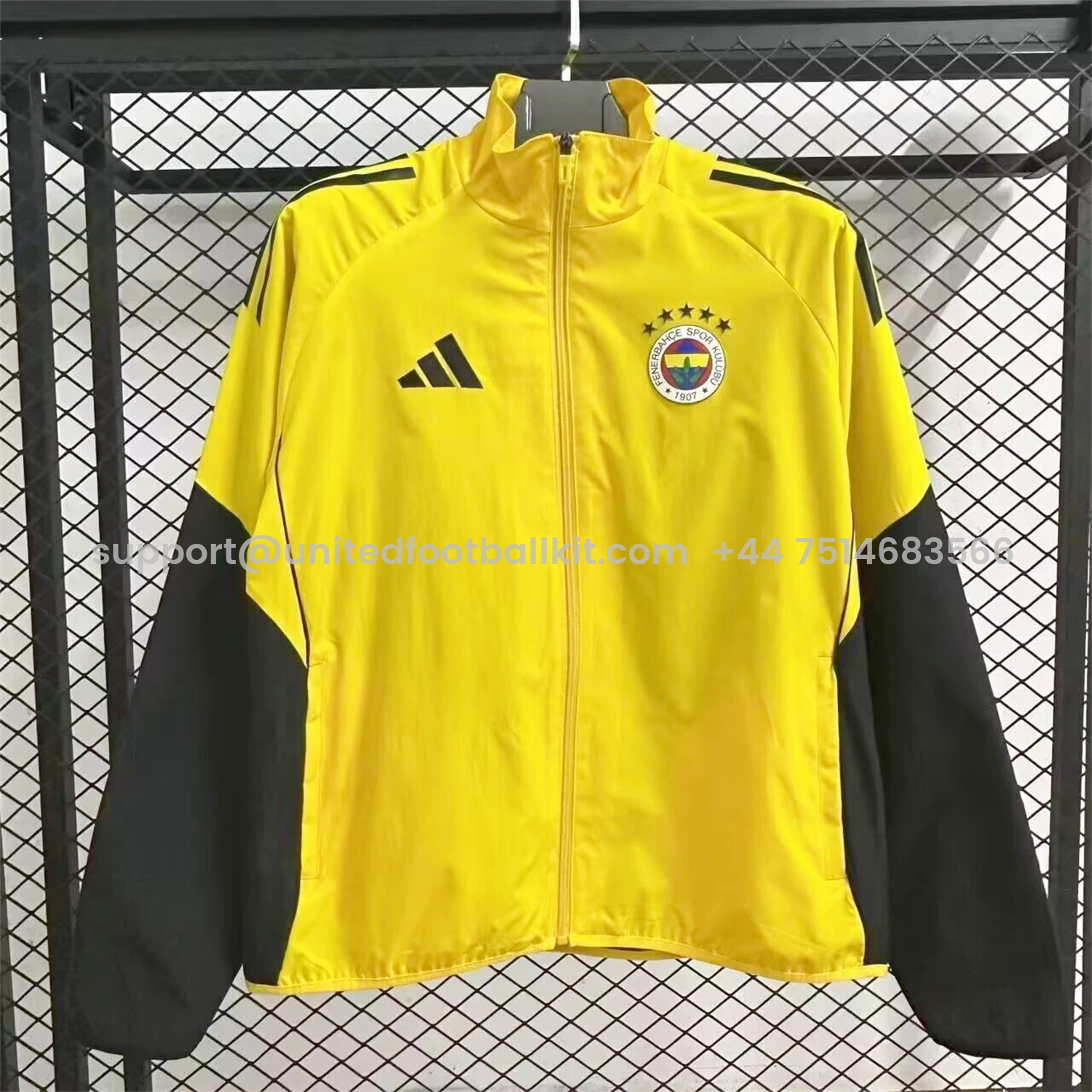 Unitedfootballkit.com | Fenerbahce 25-26 Windbreaker Jacket - Yellow -Customize Name, Number and Patch | Worldwide Shipping