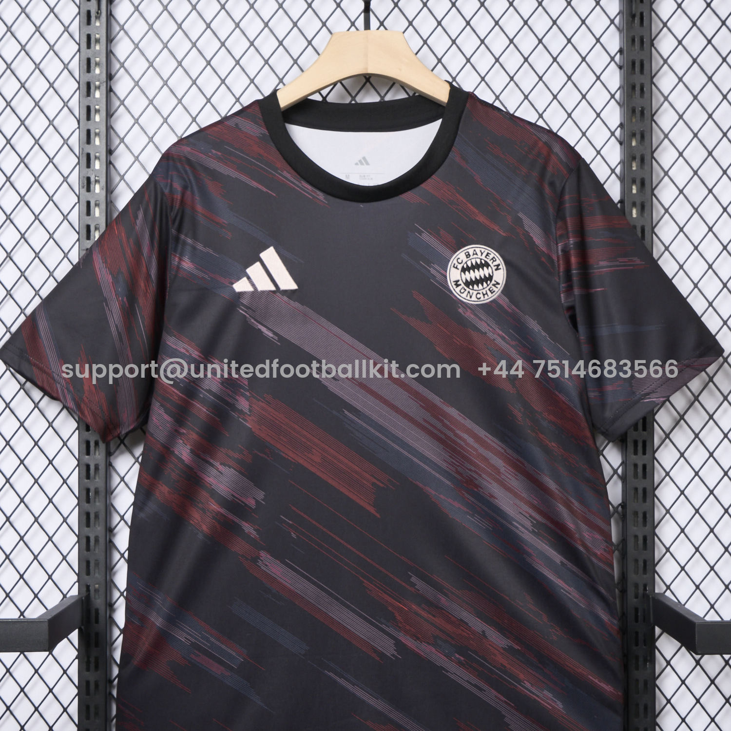 Unitedfootballkit.com | Bayern Munich 25-26 Black & Red Stripe Training Jersey - Fans Version -Customize Name, Number and Patch | Worldwide Shipping