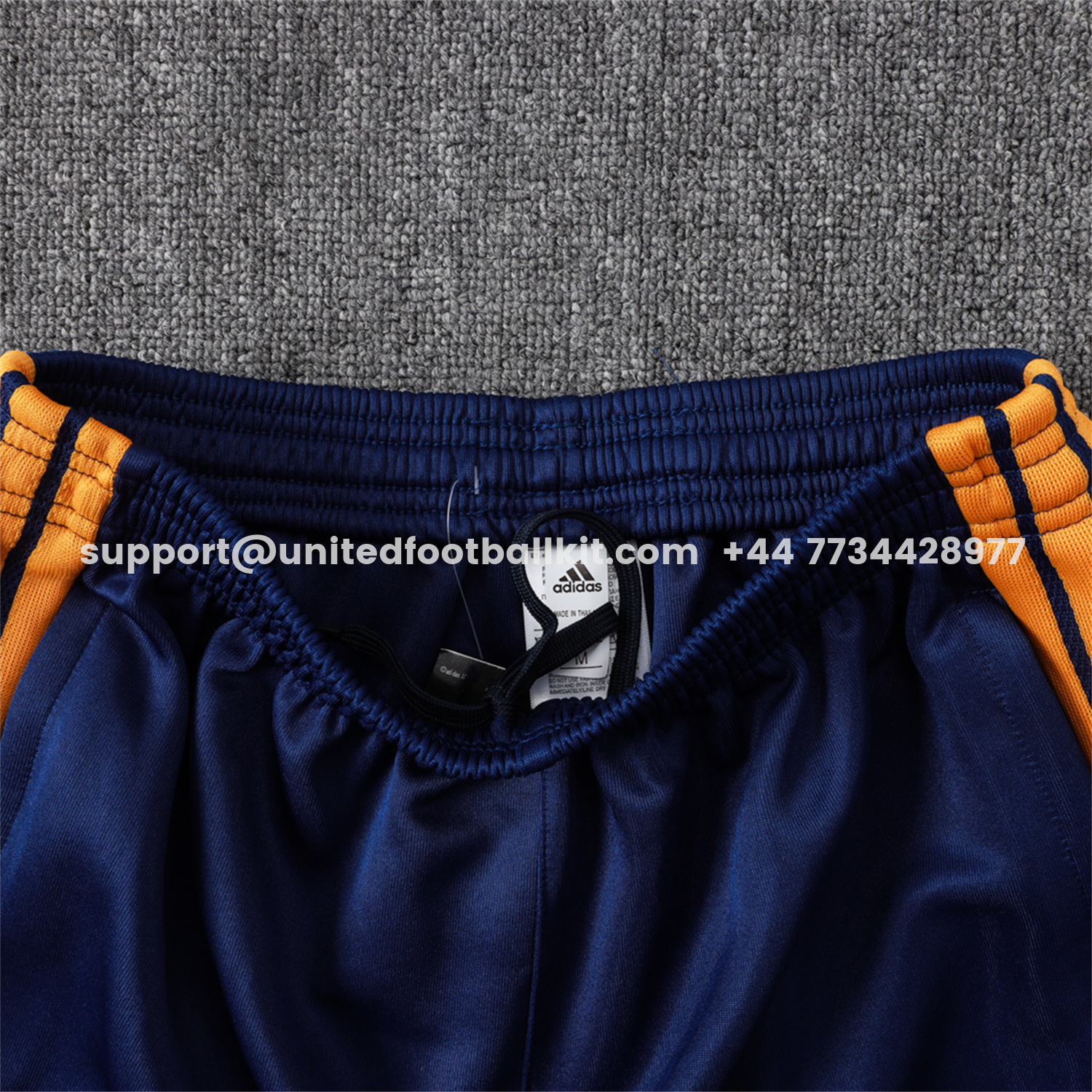 Unitedfootballkit.com | Real Madrid 26-27 Long Sleeves Training Set - Yellow Edge Deep Blue Top And Pants -Customize Name, Number and Patch | Worldwide Shipping