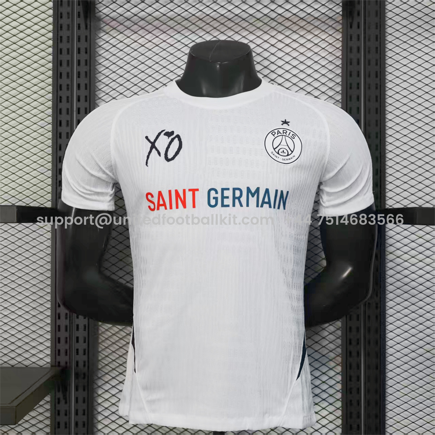 Unitedfootballkit.com | Paris Saint-Germain PSG 25-26 White XO Special Jersey - Player Version -Customize Name, Number and Patch | Worldwide Shipping