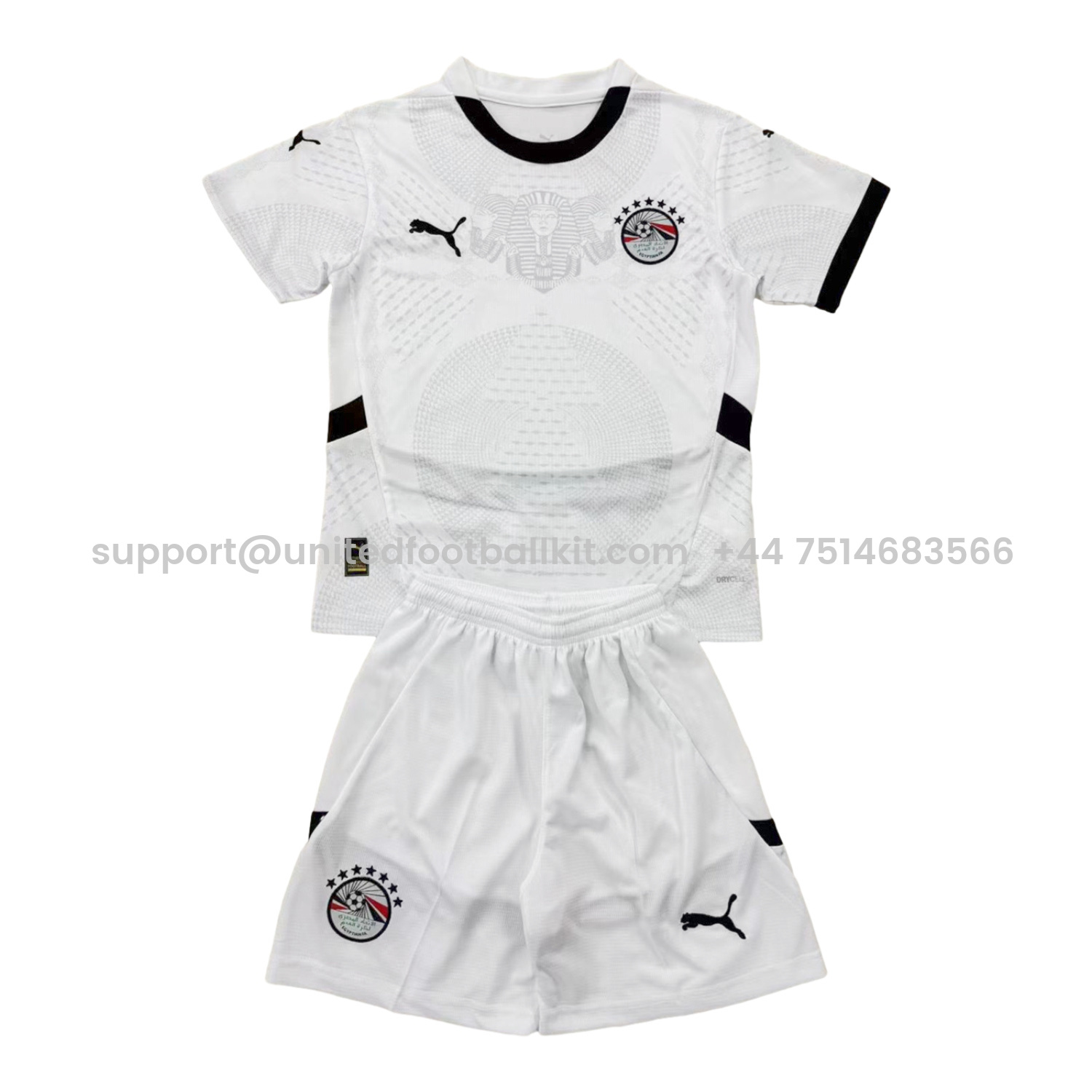 Unitedfootballkit.com | Egypt 24-25 Away Kids Kit -Customize Name, Number and Patch | Worldwide Shipping