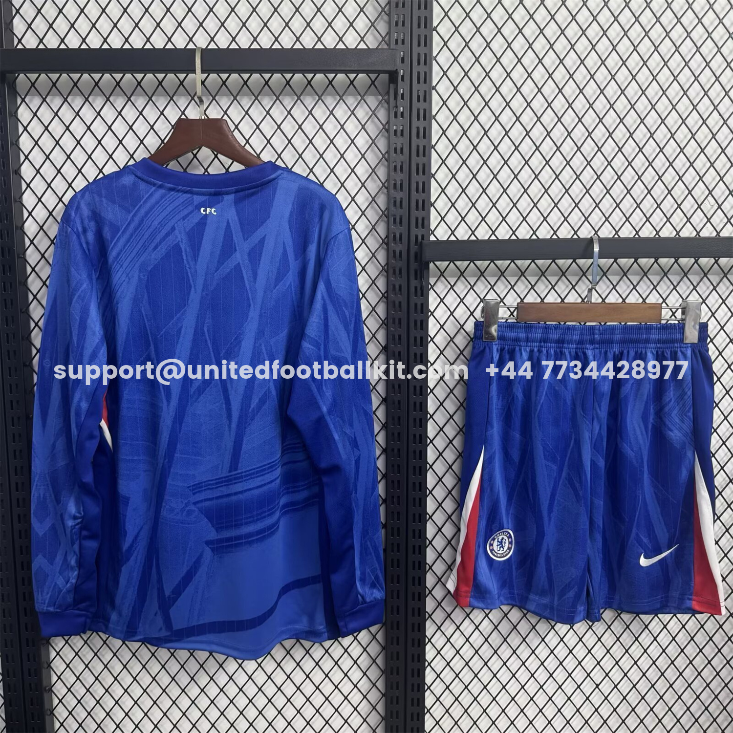 Unitedfootballkit.com | C.H.E.L.S.E.A 25-26 Home Long Sleeves Unsponsored Blue Kids Kit -Customize Name, Number and Patch | Worldwide Shipping