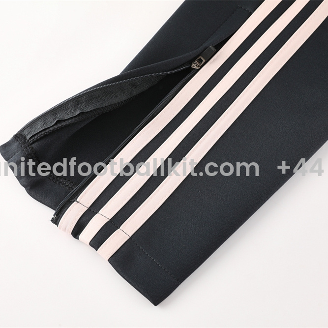 Unitedfootballkit.com | Real Madrid 24-25 Jacket Training Tracksuit - Light Pink Top and Black Pants -Customize Name, Number and Patch | Worldwide Shipping