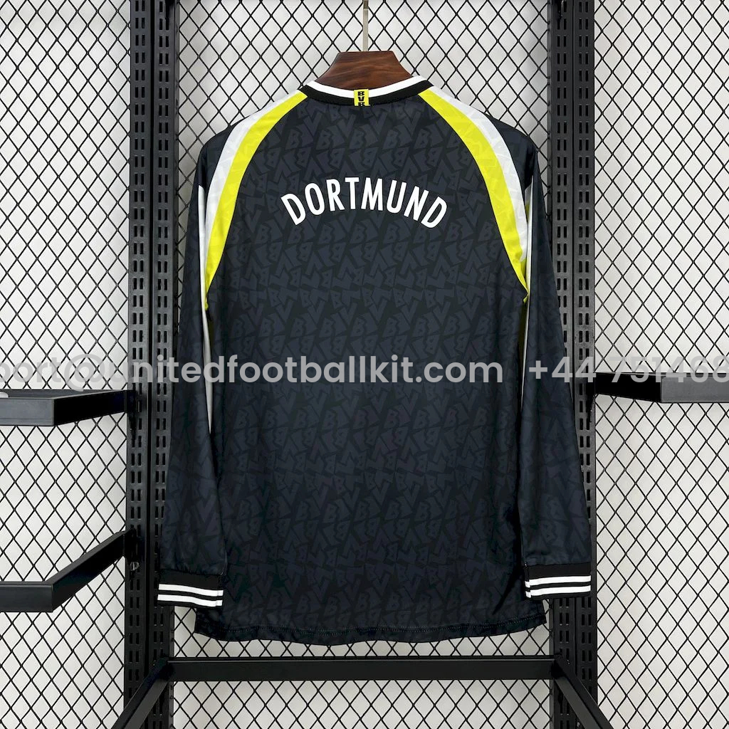 Unitedfootballkit.com | Retro Dortmund 1995-96 Away Long Sleeves Jersey -Customize Name, Number and Patch | Worldwide Shipping