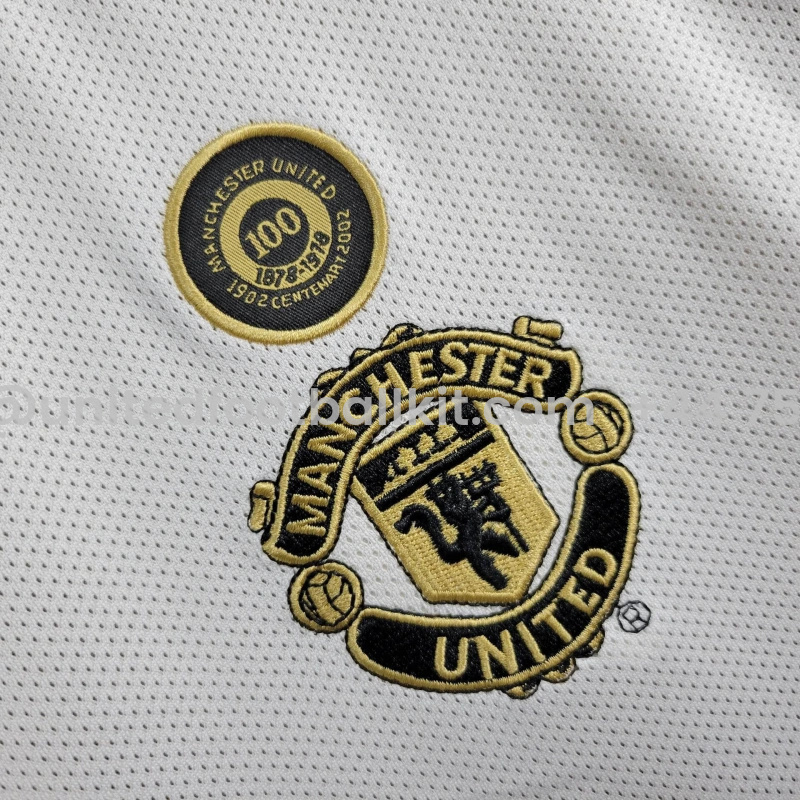 Unitedfootballkit.com | Retro Manchester United 01-02 100th Anniversary Long Sleeve Special Edition Jersey -Customize Name, Number and Patch | Worldwide Shipping