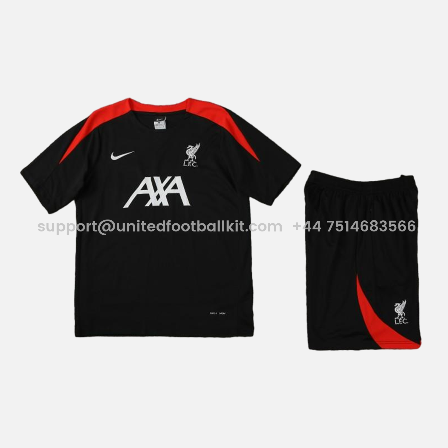 Unitedfootballkit.com | Liver.pool 24-25 Short-Sleeve Training Set - Black -Customize Name, Number and Patch | Worldwide Shipping