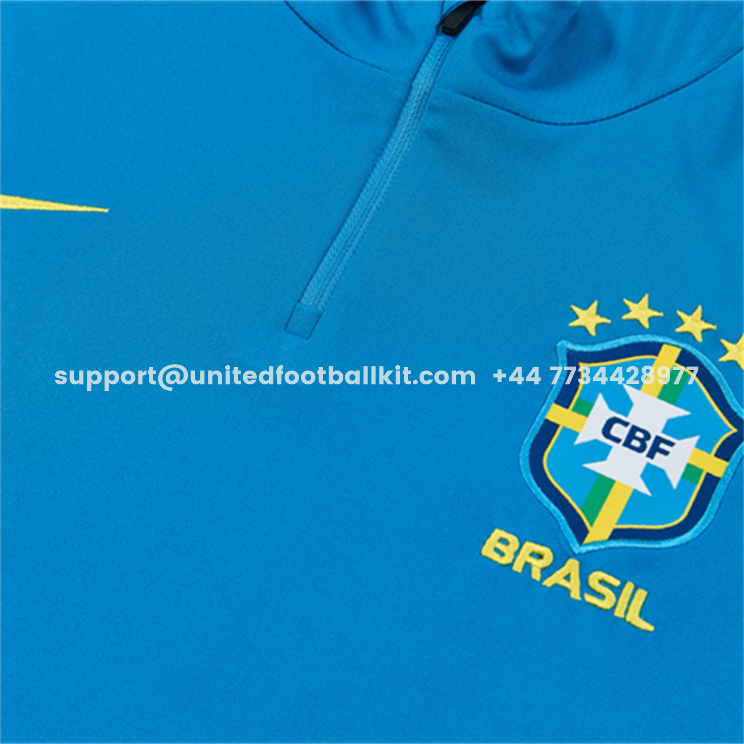 Unitedfootballkit.com | Brazil 2026 Kids Long Sleeve Training Set - Sky Blue Top & Dark Green Pants -Customize Name, Number and Patch | Worldwide Shipping
