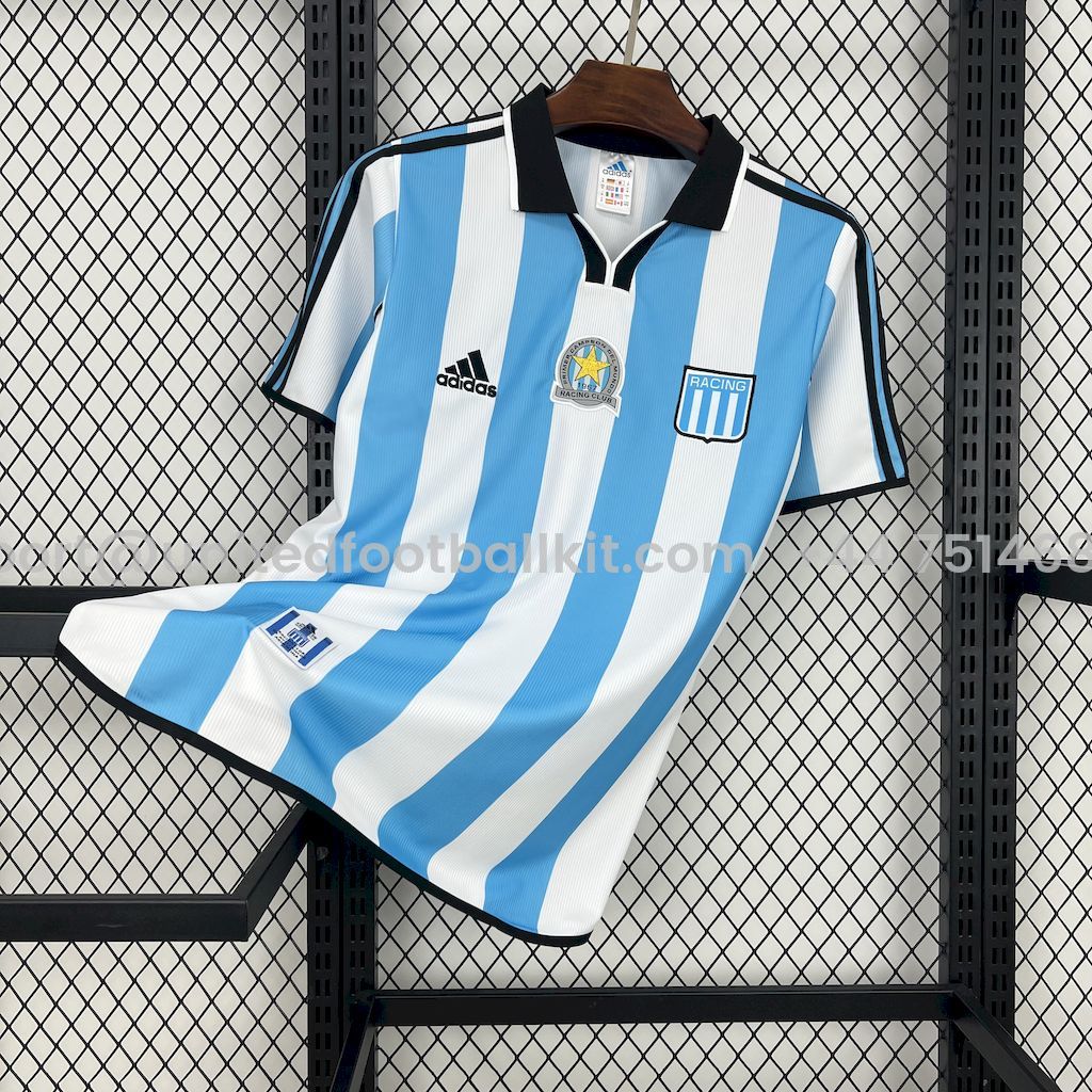 Unitedfootballkit.com | Retro Racing Club de Avellaneda 2000-01 Home Jersey -Customize Name, Number and Patch | Worldwide Shipping