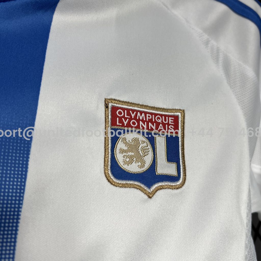 Unitedfootballkit.com | Olympique Lyonnais Lyon 24-25 Home Stadium Kids Kit -Customize Name, Number and Patch | Worldwide Shipping