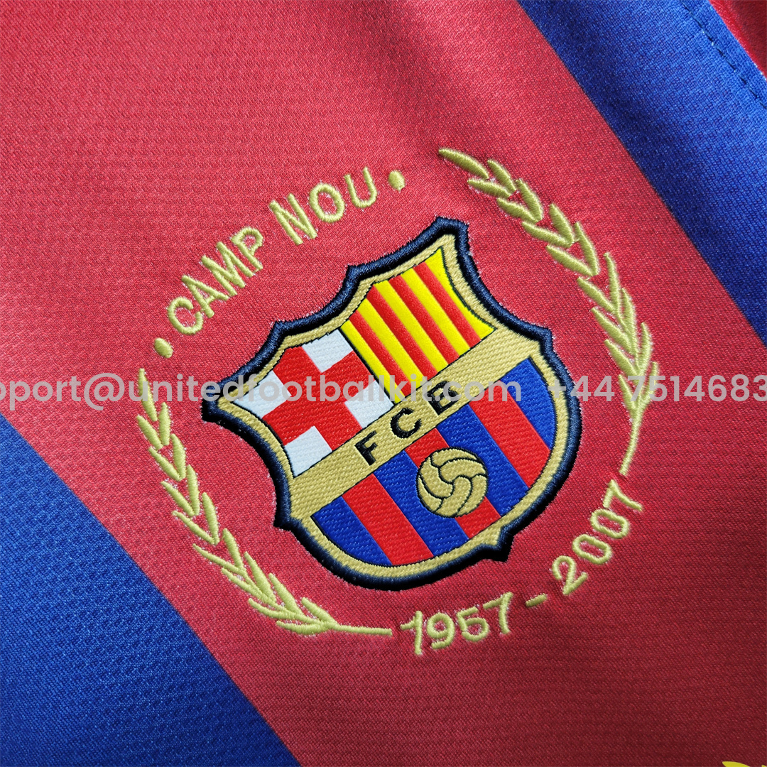 Unitedfootballkit.com | Retro Barcelona 07-08 Home Stadium Jersey -Customize Name, Number and Patch | Worldwide Shipping