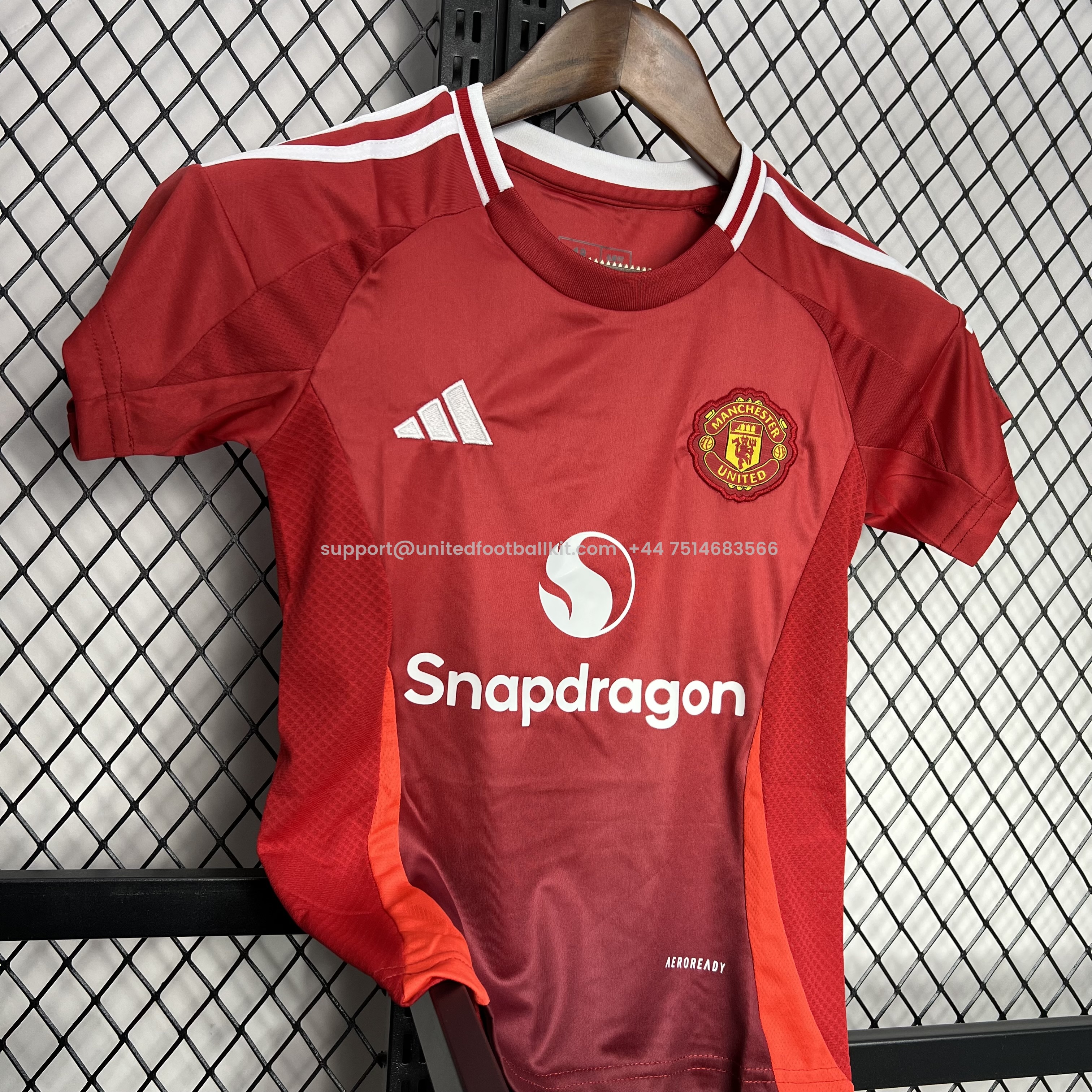 Unitedfootballkit.com | Manchester United 24-25 Home Stadium Kids Kit -Customize Name, Number and Patch | Worldwide Shipping