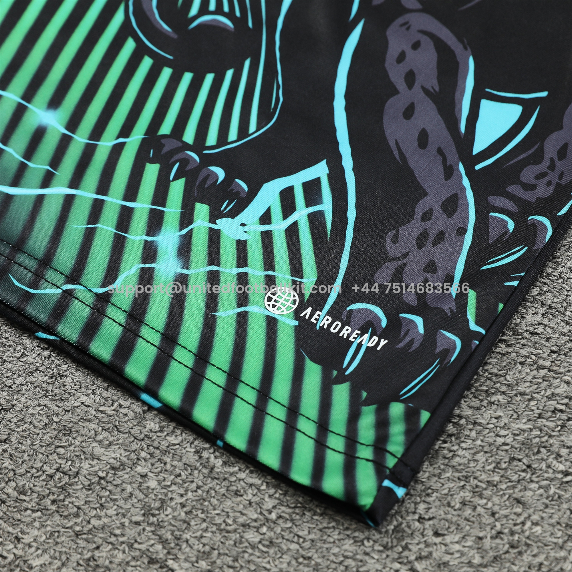 Unitedfootballkit.com | Real Madrid 24-25 Vest Training Set - Green & Black Leopard -Customize Name, Number and Patch | Worldwide Shipping