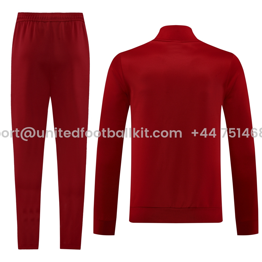 Unitedfootballkit.com | Roma 24-25 Vintage Jacket Training Tracksuit - Red -Customize Name, Number and Patch | Worldwide Shipping