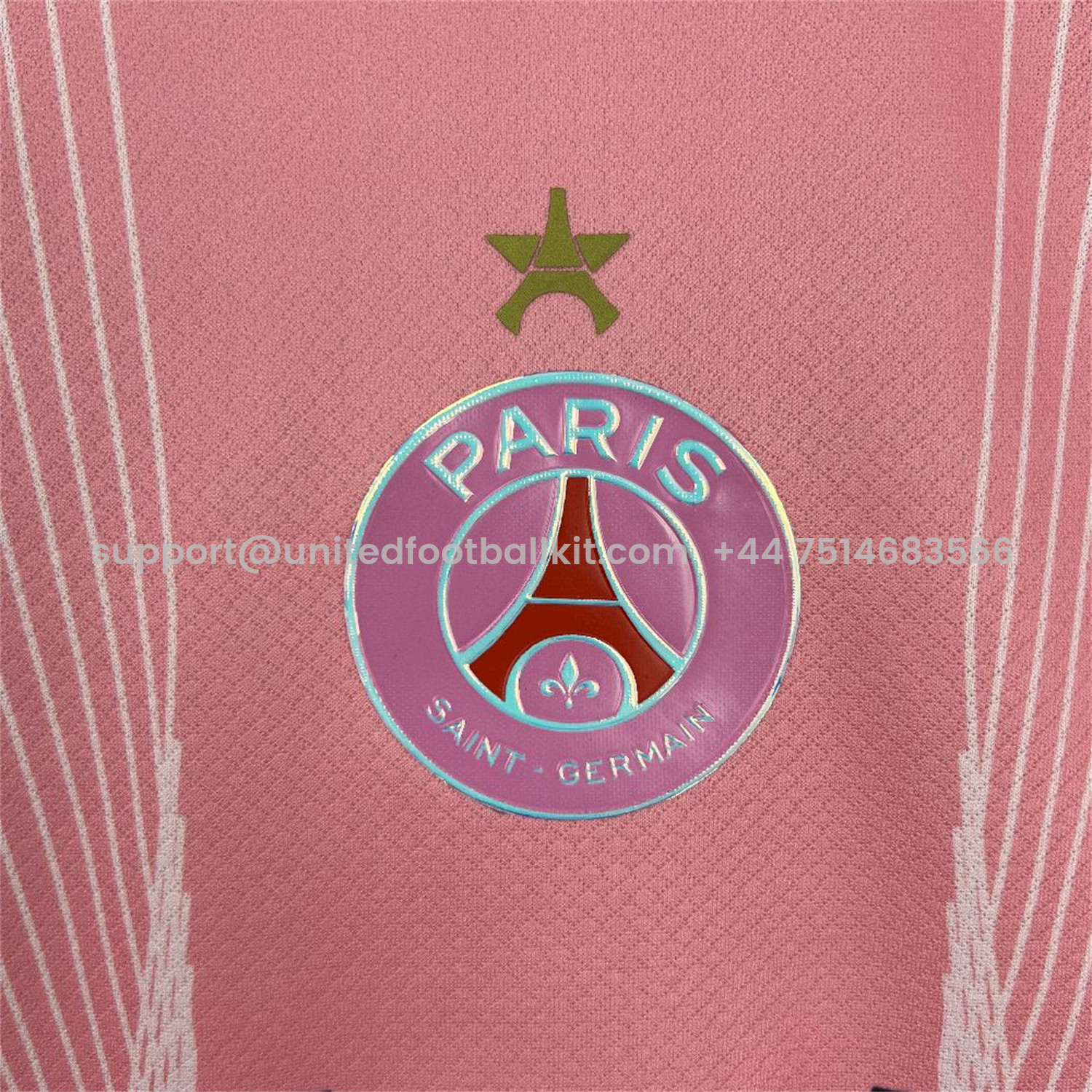 Unitedfootballkit.com | Paris Saint-Germain PSG 25-26 T90 White Lines Pink Gradient Special Jersey - Fans Version -Customize Name, Number and Patch | Worldwide Shipping