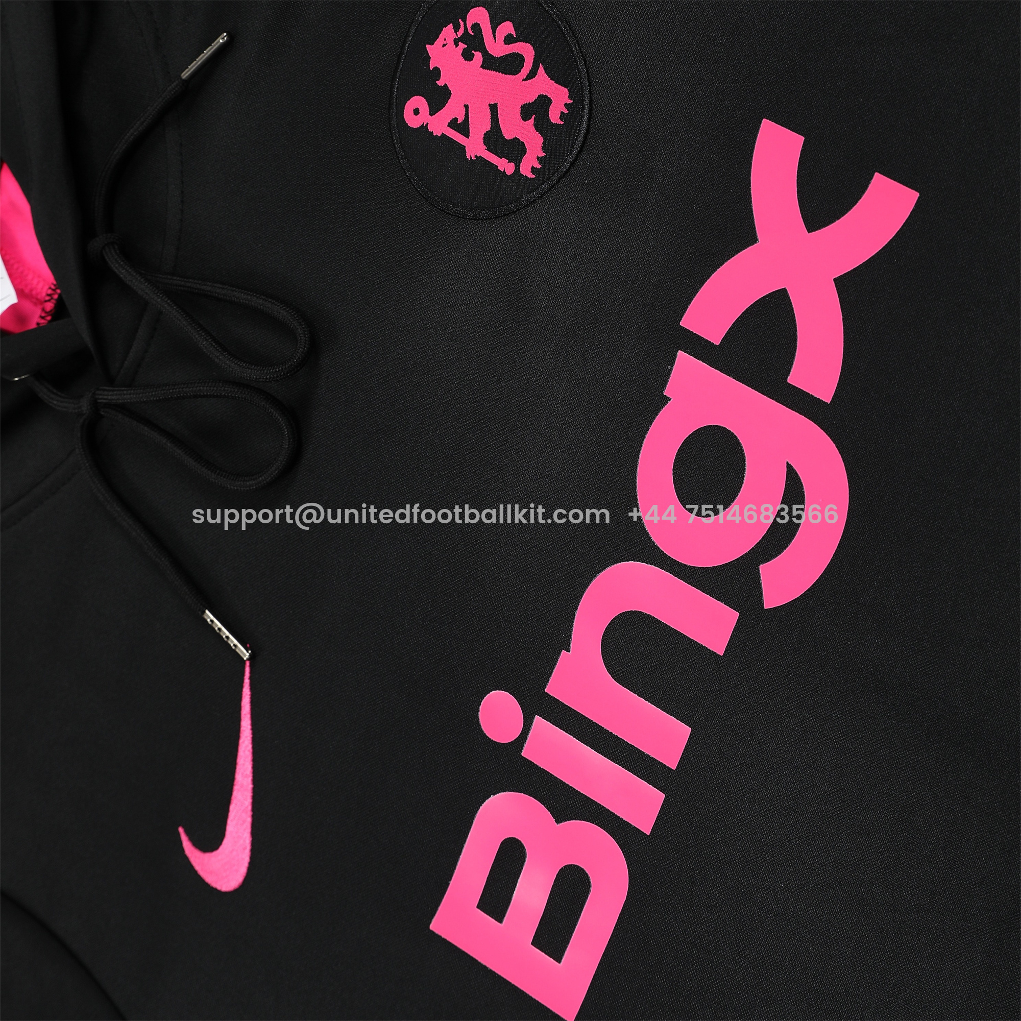 Unitedfootballkit.com | C.H.E.L.S.E.A 24-25 Training Hoodie Set - Black Hoodie and Black Pants -Customize Name, Number and Patch | Worldwide Shipping