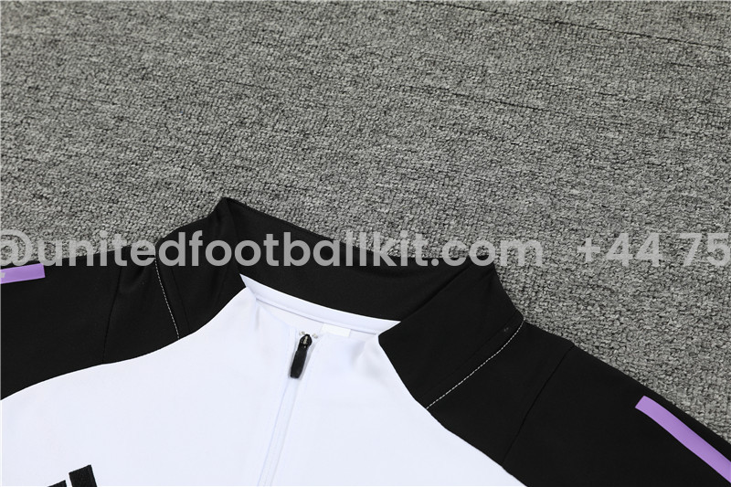 Unitedfootballkit.com | Germany 2024 Long Sleeve Training Set - White With Black -Customize Name, Number and Patch | Worldwide Shipping