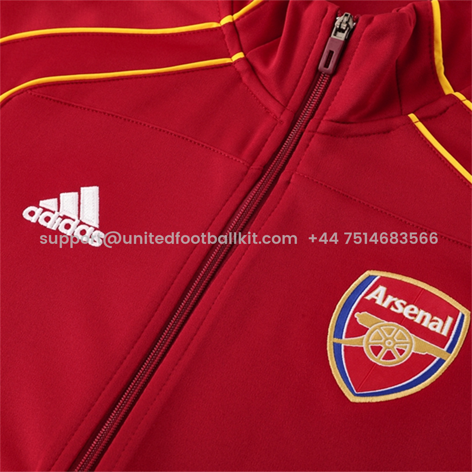 Unitedfootballkit.com | Arsenal 25-26 Jacket Training Tracksuit - Red Jackets & Black Pants -Customize Name, Number and Patch | Worldwide Shipping