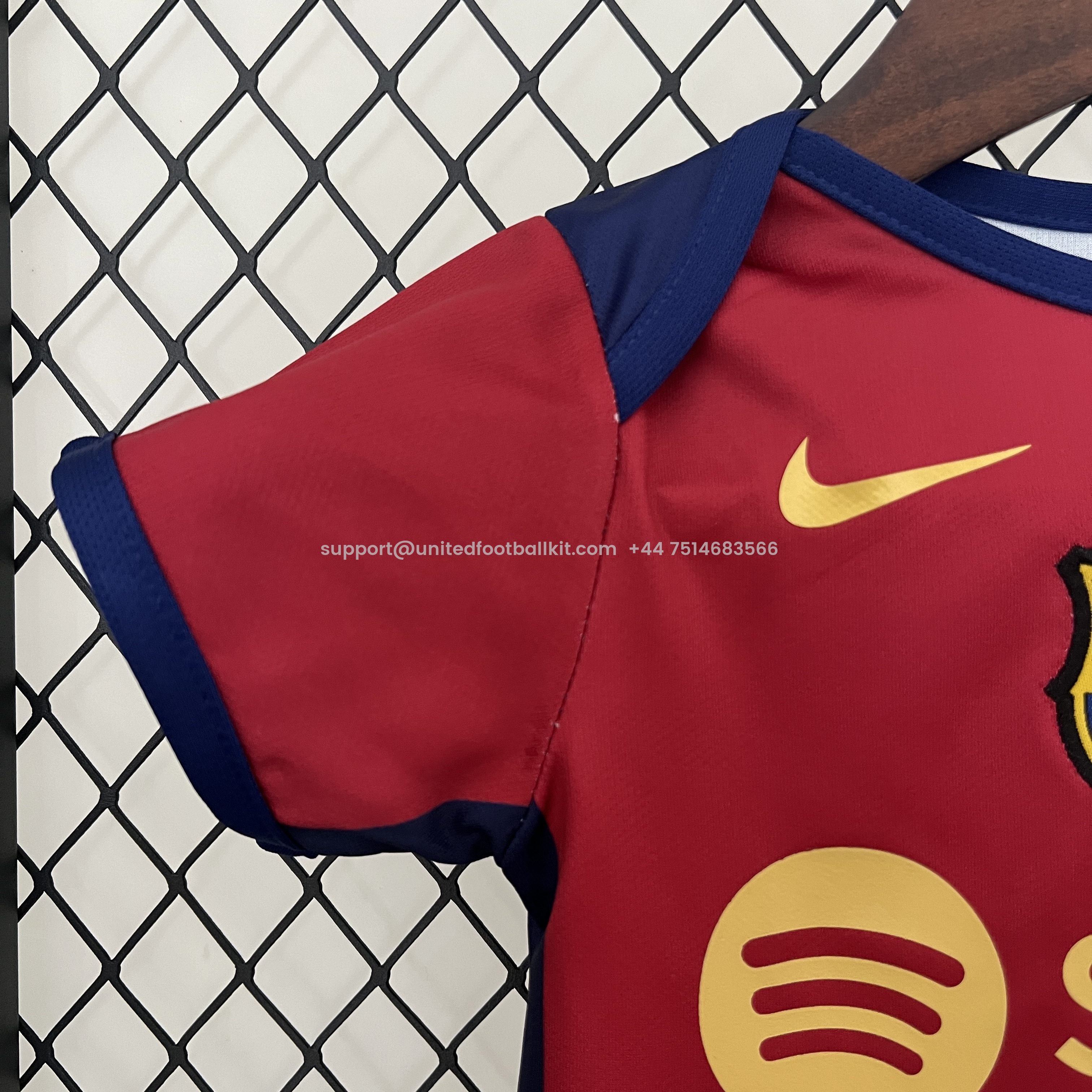 Unitedfootballkit.com | Barcelona 24-25 Home Baby Crawling Suit -Customize Name, Number and Patch | Worldwide Shipping