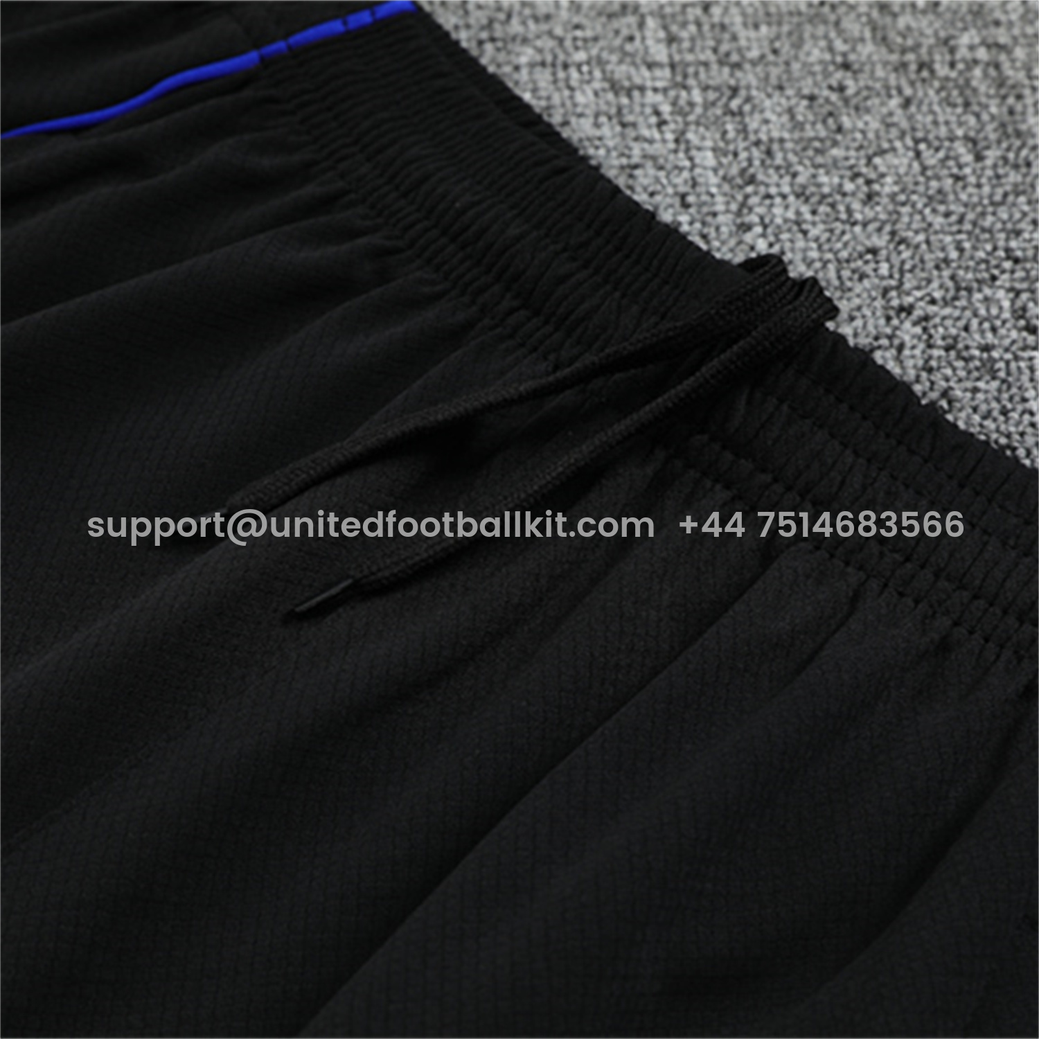 Unitedfootballkit.com | Real Madrid 25-26 Kid Short-Sleeve Training Set - Blue Black Dragon Top & Black Shorts -Customize Name, Number and Patch | Worldwide Shipping