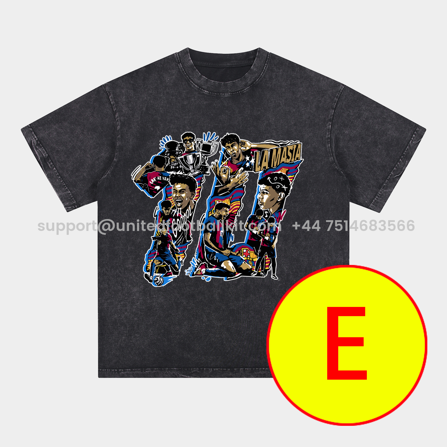 Unitedfootballkit.com | LAMINE YAMAL - Barcelona No. 10 Legend Continues 2025 Oversized Washed T-Shirt -Customize Name, Number and Patch | Worldwide Shipping