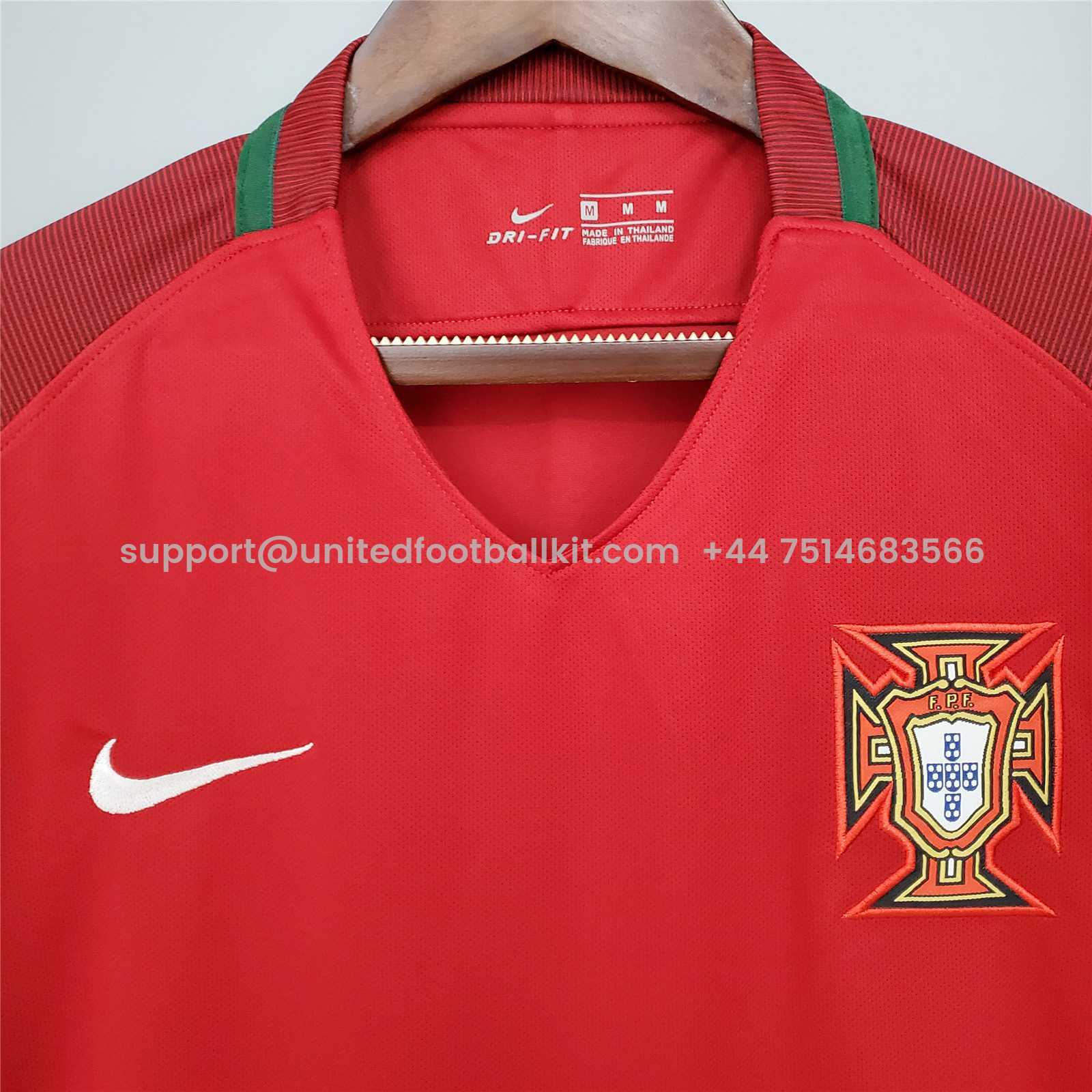 Unitedfootballkit.com | Retro Portugal 2016 Home Stadium Jersey -Customize Name, Number and Patch | Worldwide Shipping