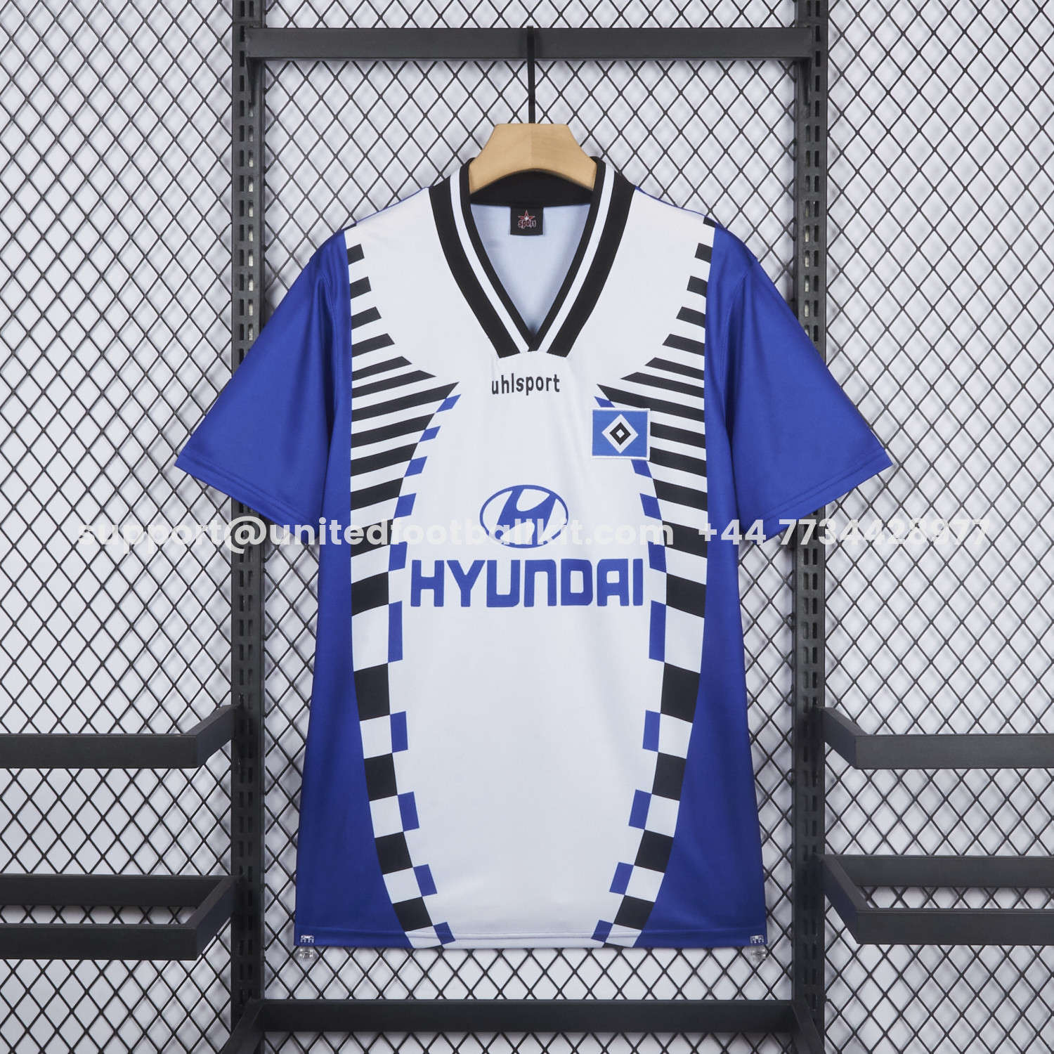 Unitedfootballkit.com | Retro Hamburger SV 1996-97 Away Blue Jersey -Customize Name, Number and Patch | Worldwide Shipping