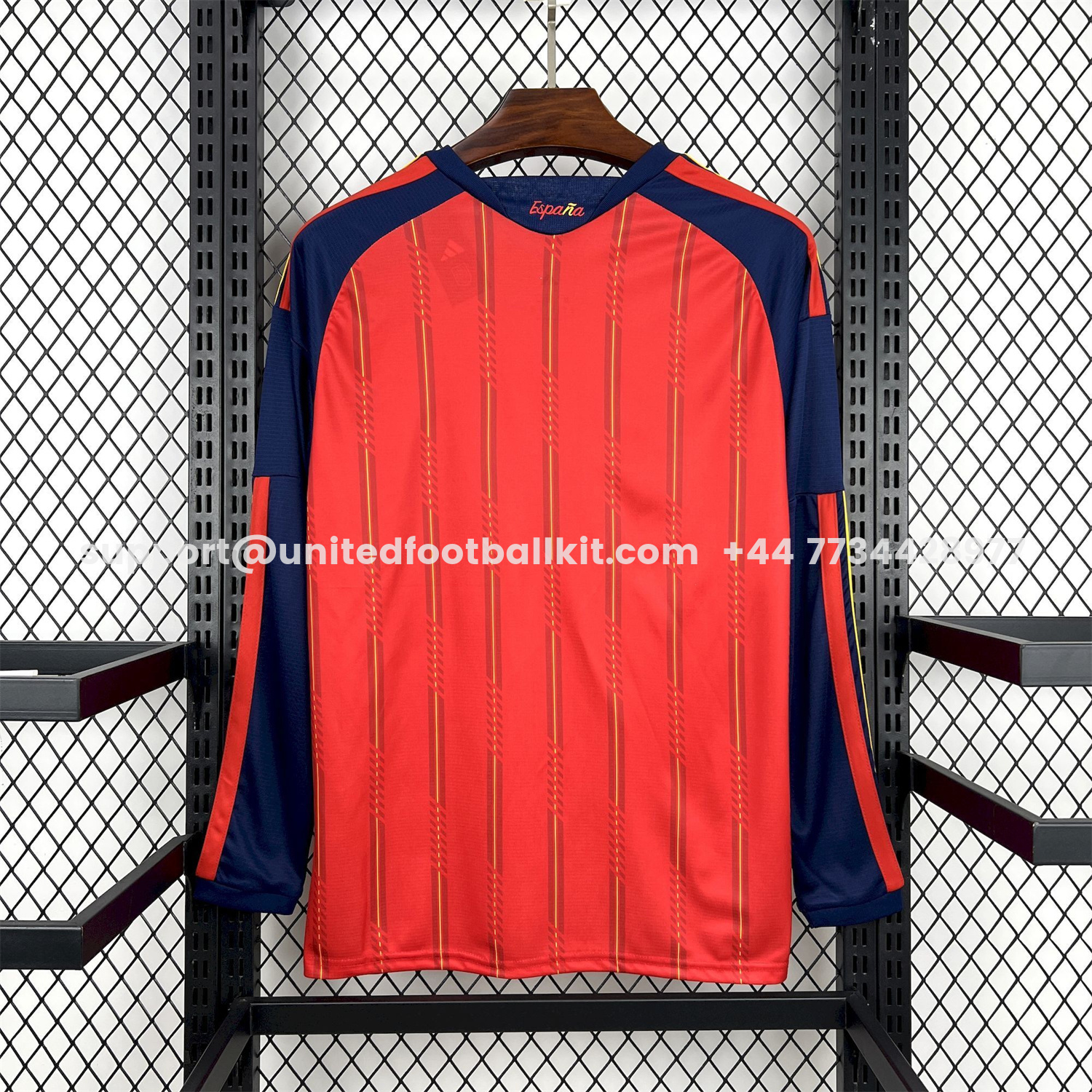 Unitedfootballkit.com | Spain 2026 Home Red Long Sleeves Jersey - Fans Version -Customize Name, Number and Patch | Worldwide Shipping