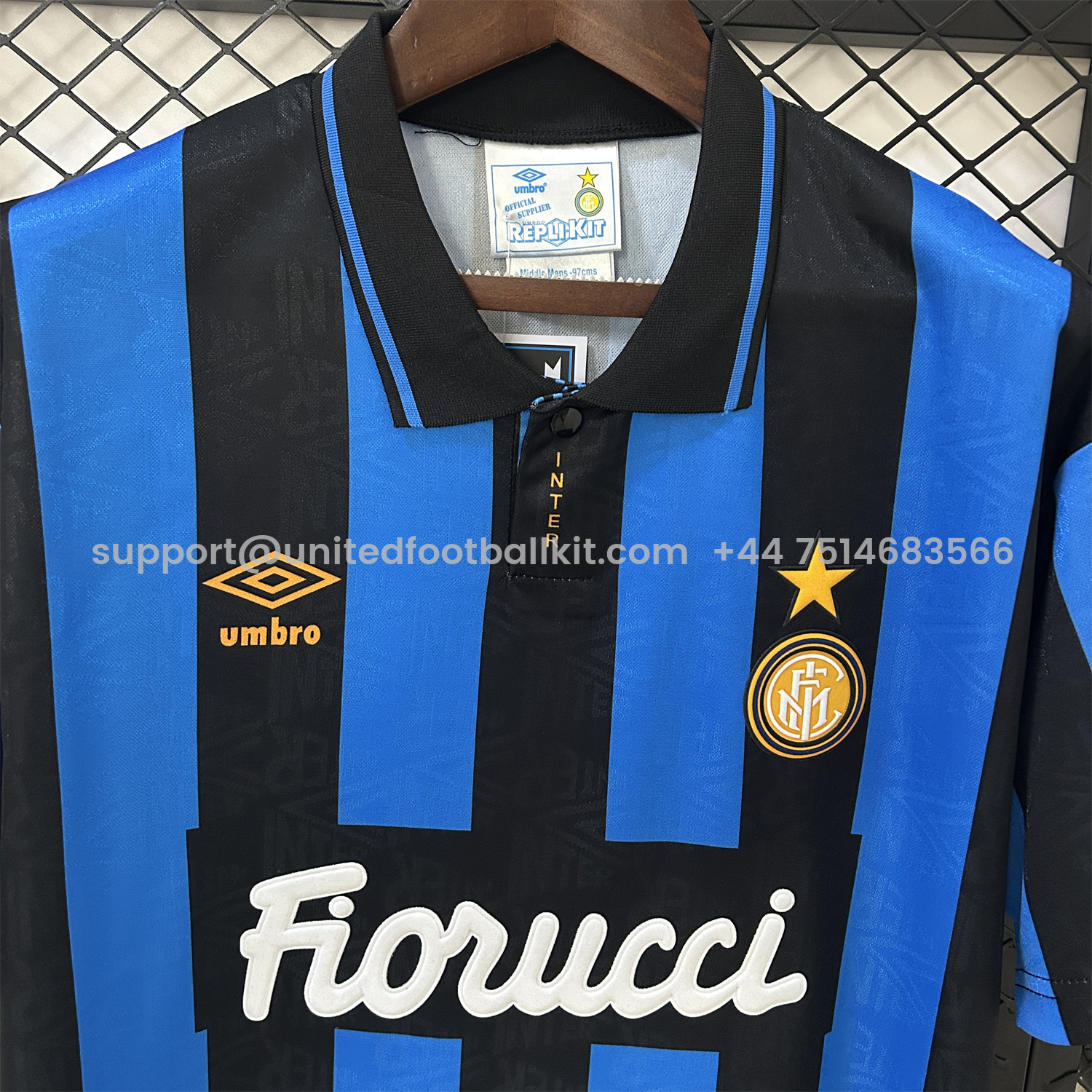 Unitedfootballkit.com | Retro Inter Milan 1992-94 Home Jersey -Customize Name, Number and Patch | Worldwide Shipping