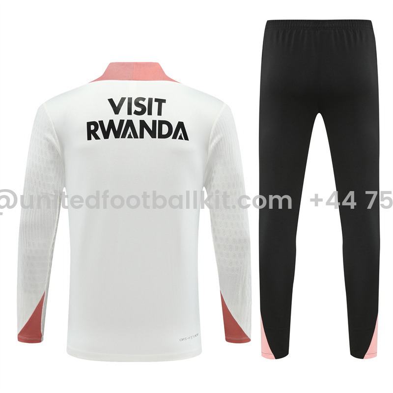 Unitedfootballkit.com | Paris Saint-Germain PSG X JD 24-25 Long Sleeve Training Set - Player Version - White Top and Black Pants -Customize Name, Number and Patch | Worldwide Shipping