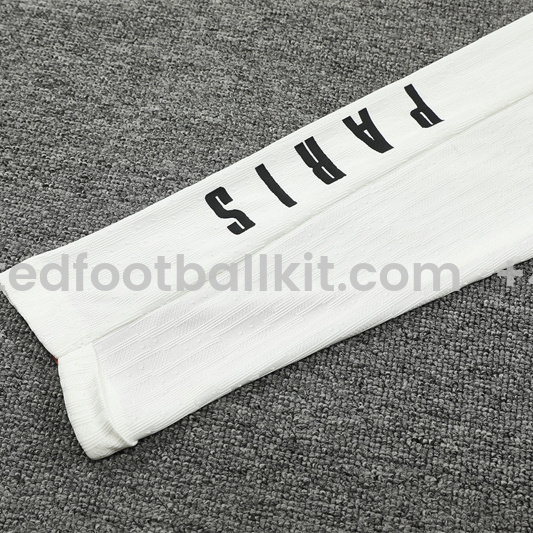 Unitedfootballkit.com | Paris Saint-Germain PSG X JD 24-25 Long Sleeve Training Set - Player Version - White Top and Black Pants -Customize Name, Number and Patch | Worldwide Shipping