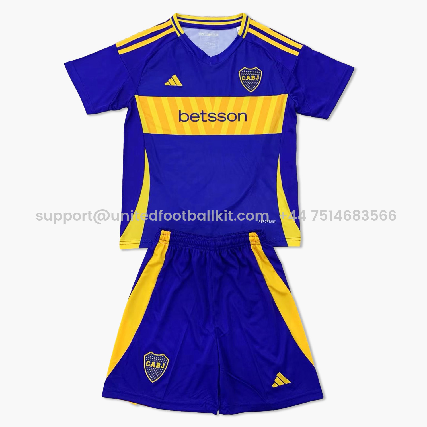 Unitedfootballkit.com | Boca Juniors 24-25 Home Kids Kit -Customize Name, Number and Patch | Worldwide Shipping
