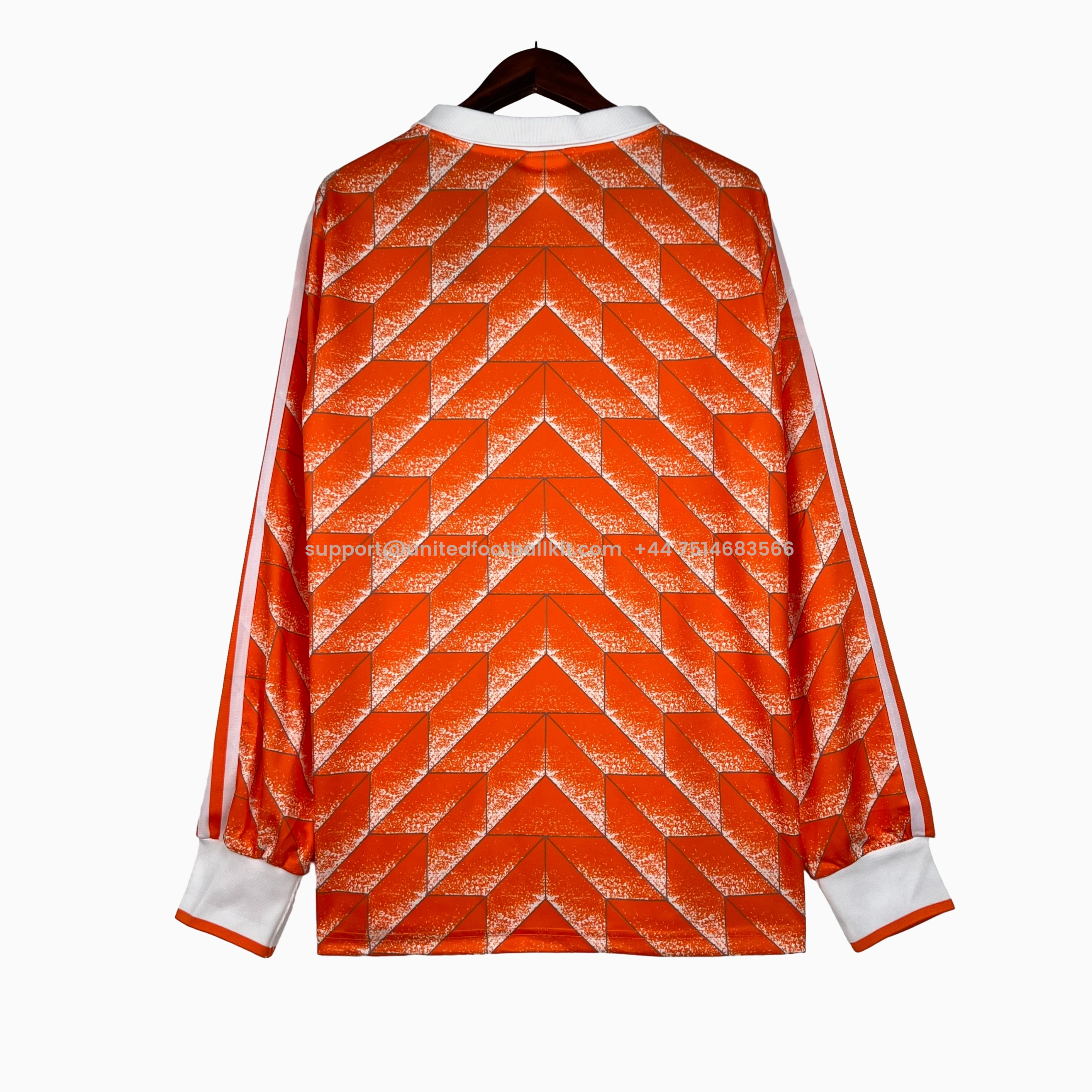 Unitedfootballkit.com | Retro Netherlands1988 Home Stadium Long Sleeve Jersey -Customize Name, Number and Patch | Worldwide Shipping