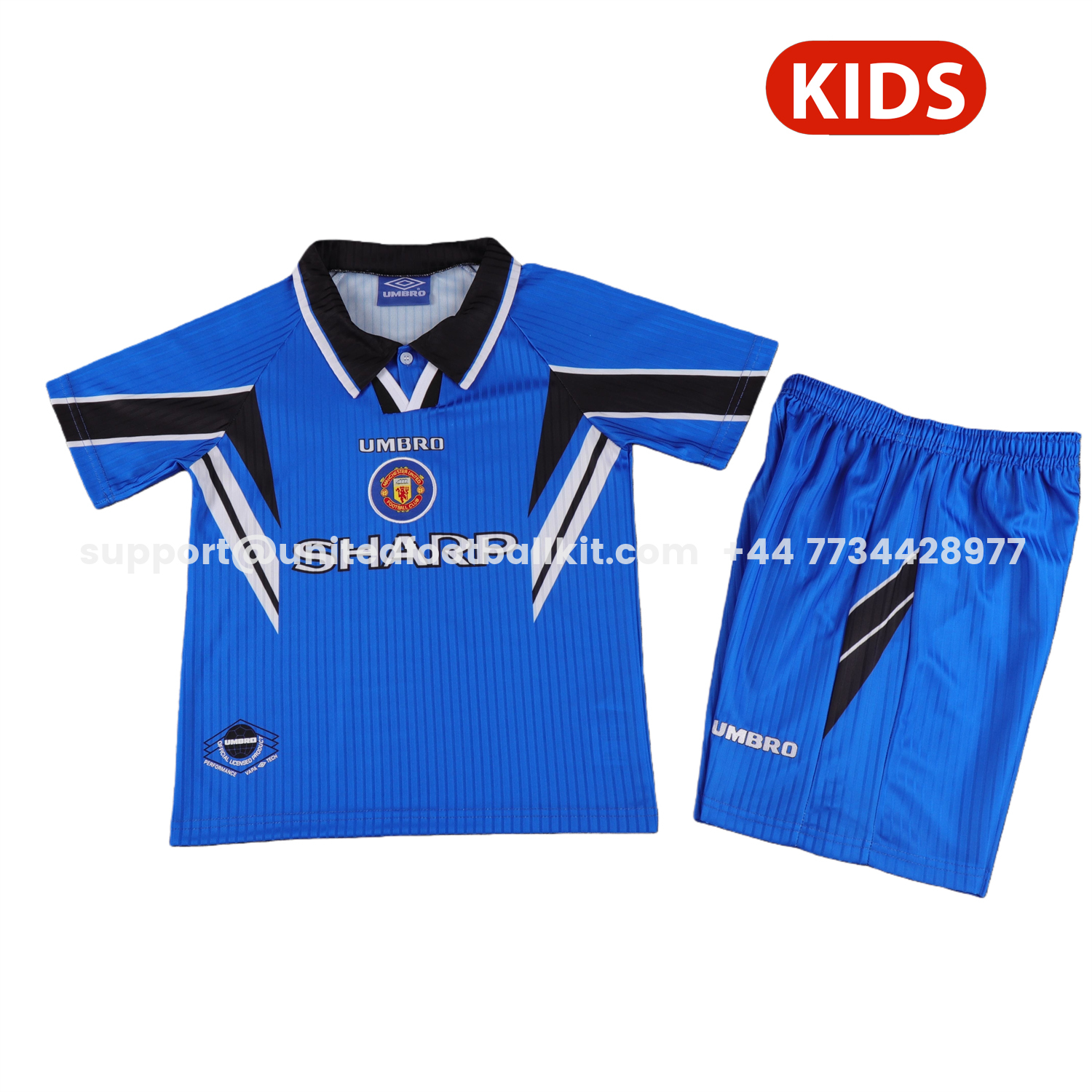 Unitedfootballkit.com | Retro Manchester United 1996-98 Away Kids Kit -Customize Name, Number and Patch | Worldwide Shipping