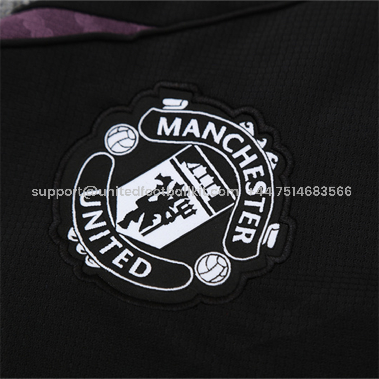 Unitedfootballkit.com | Manchester United 25-26 Short-Sleeve Training Set - Purple Top & Black shorts -Customize Name, Number and Patch | Worldwide Shipping