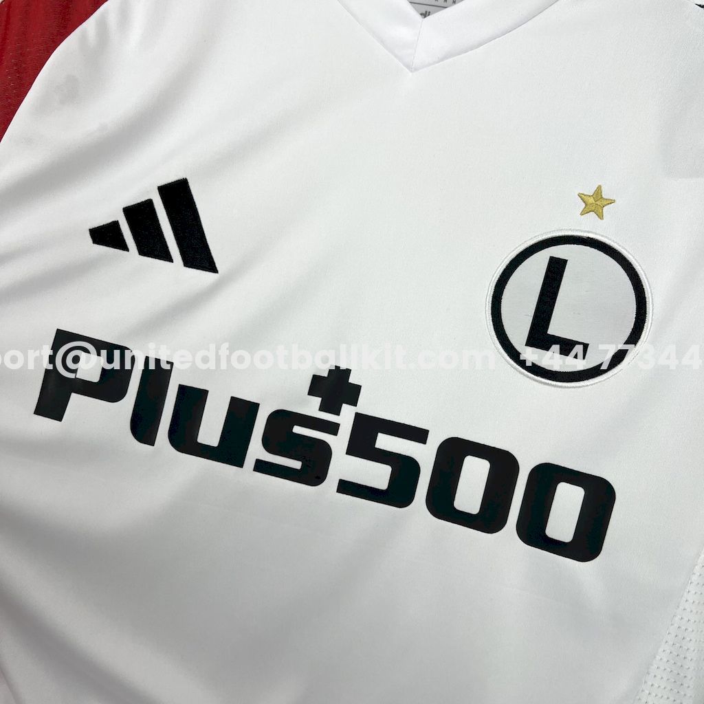 Unitedfootballkit.com | Legia Warszawa 25-26 Home White Jersey - Fans Version -Customize Name, Number and Patch | Worldwide Shipping
