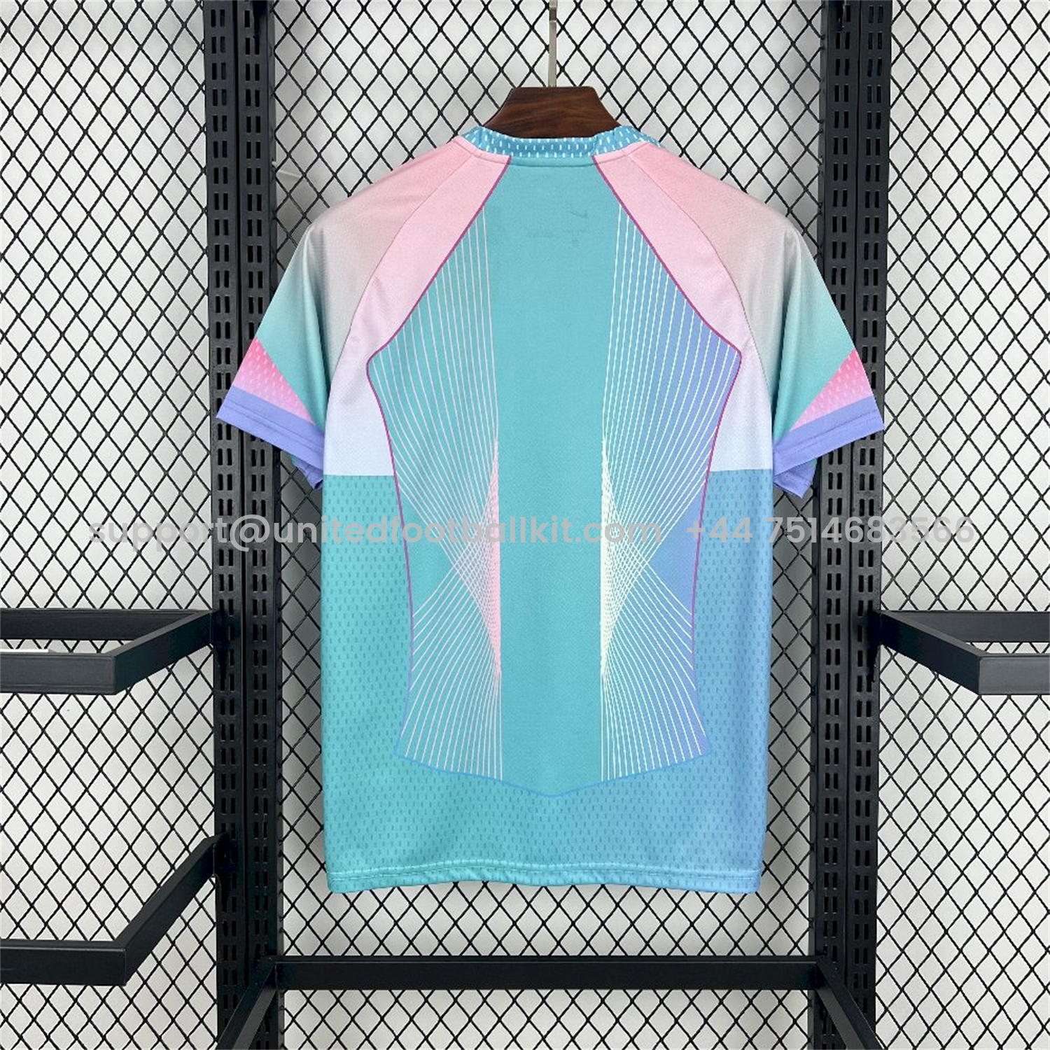 Unitedfootballkit.com | Paris Saint-Germain PSG 25-26 T90 White Lines Light Blue Gradient Special Jersey - Fans Version -Customize Name, Number and Patch | Worldwide Shipping