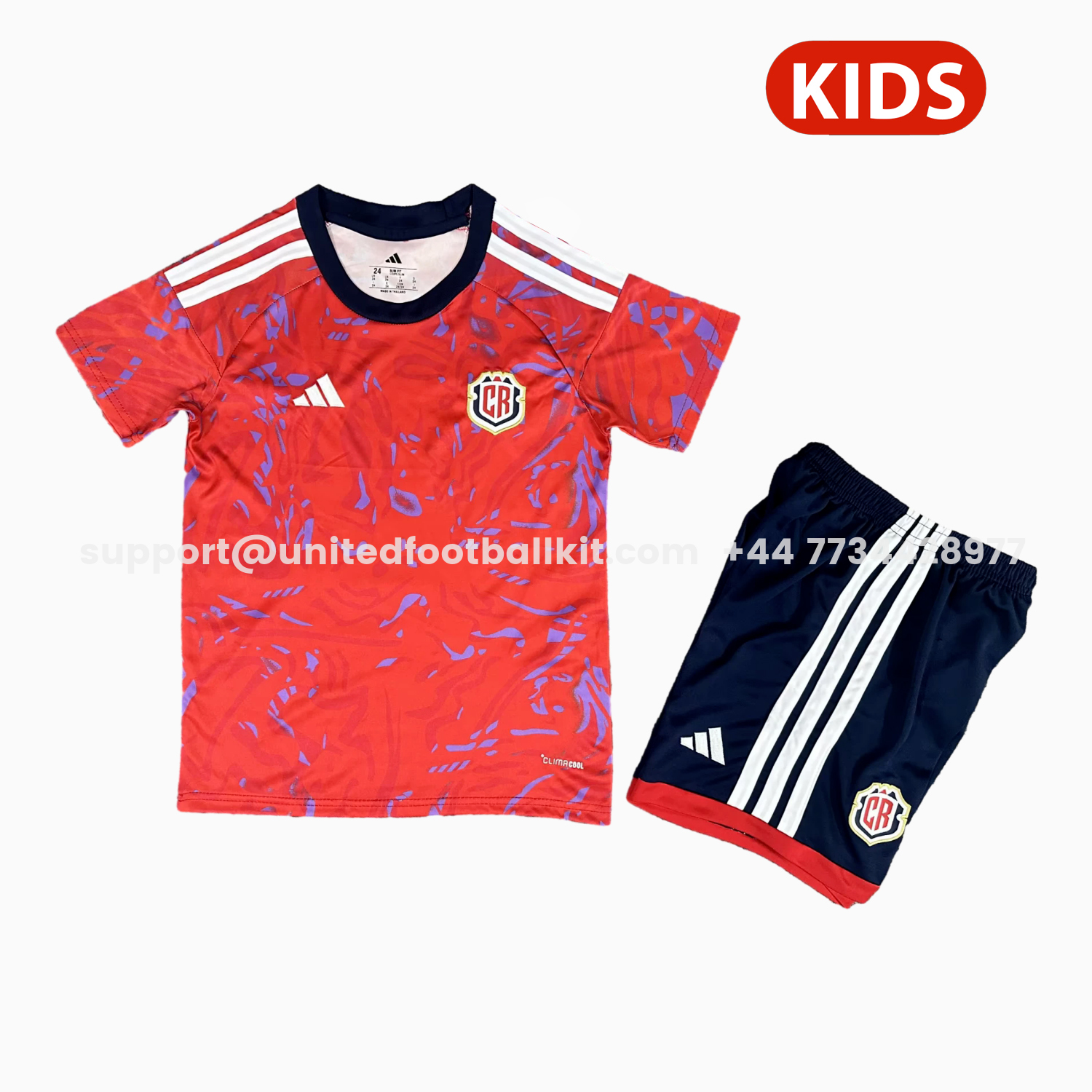 Unitedfootballkit.com | Costa Rica 2026 Home Kids Kit -Customize Name, Number and Patch | Worldwide Shipping