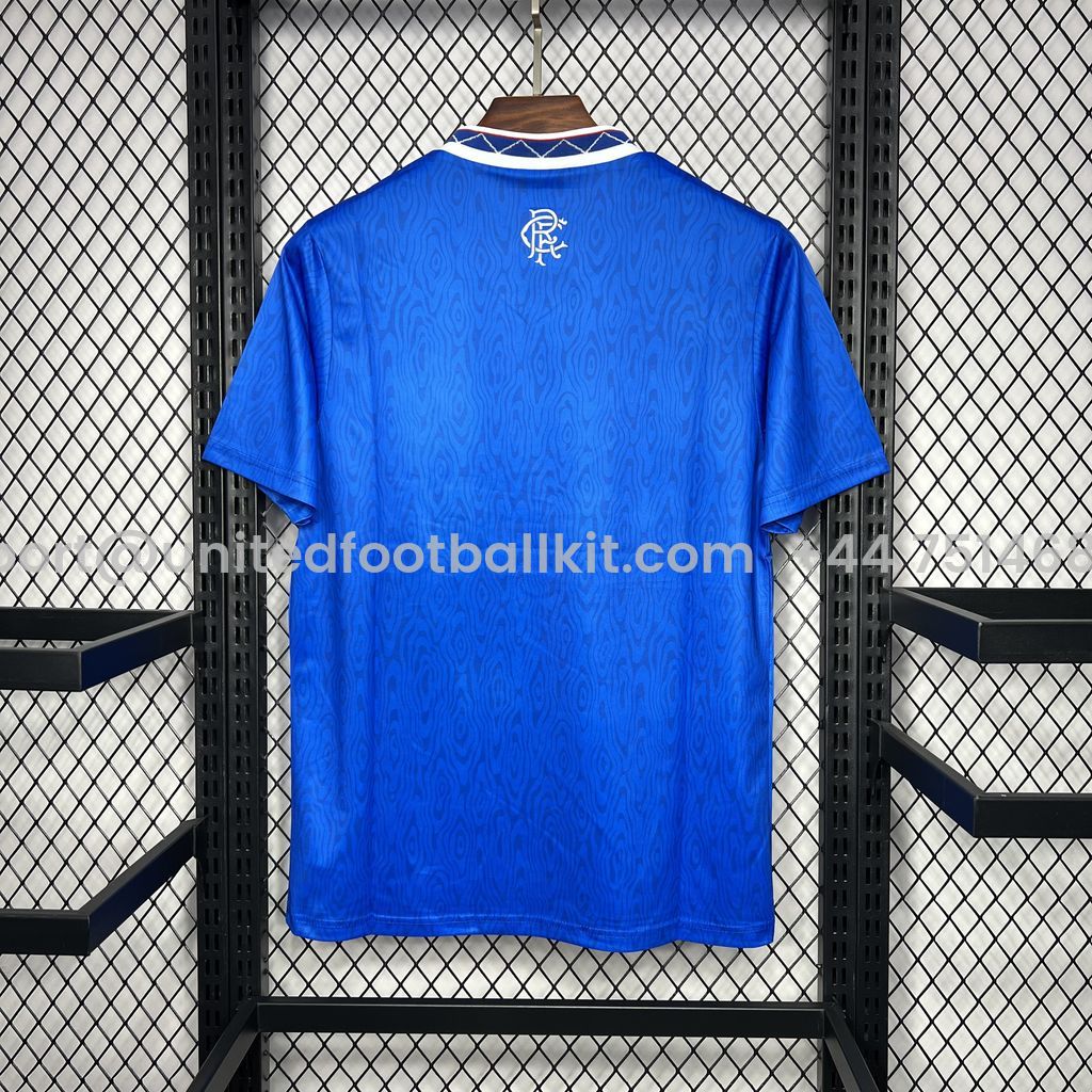Unitedfootballkit.com | Retro Glasgow Rangers 1990-92 Home Stadium Jersey -Customize Name, Number and Patch | Worldwide Shipping