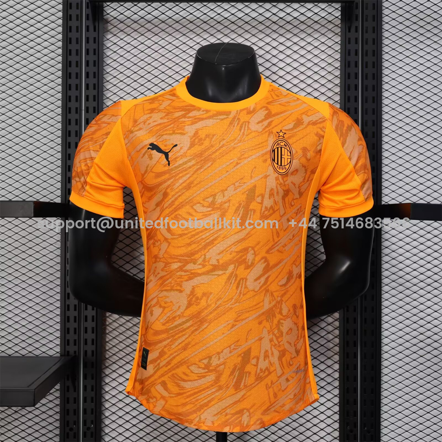 Unitedfootballkit.com | AC Milan 25-26 Orange Special Edition Jersey - Player Version -Customize Name, Number and Patch | Worldwide Shipping