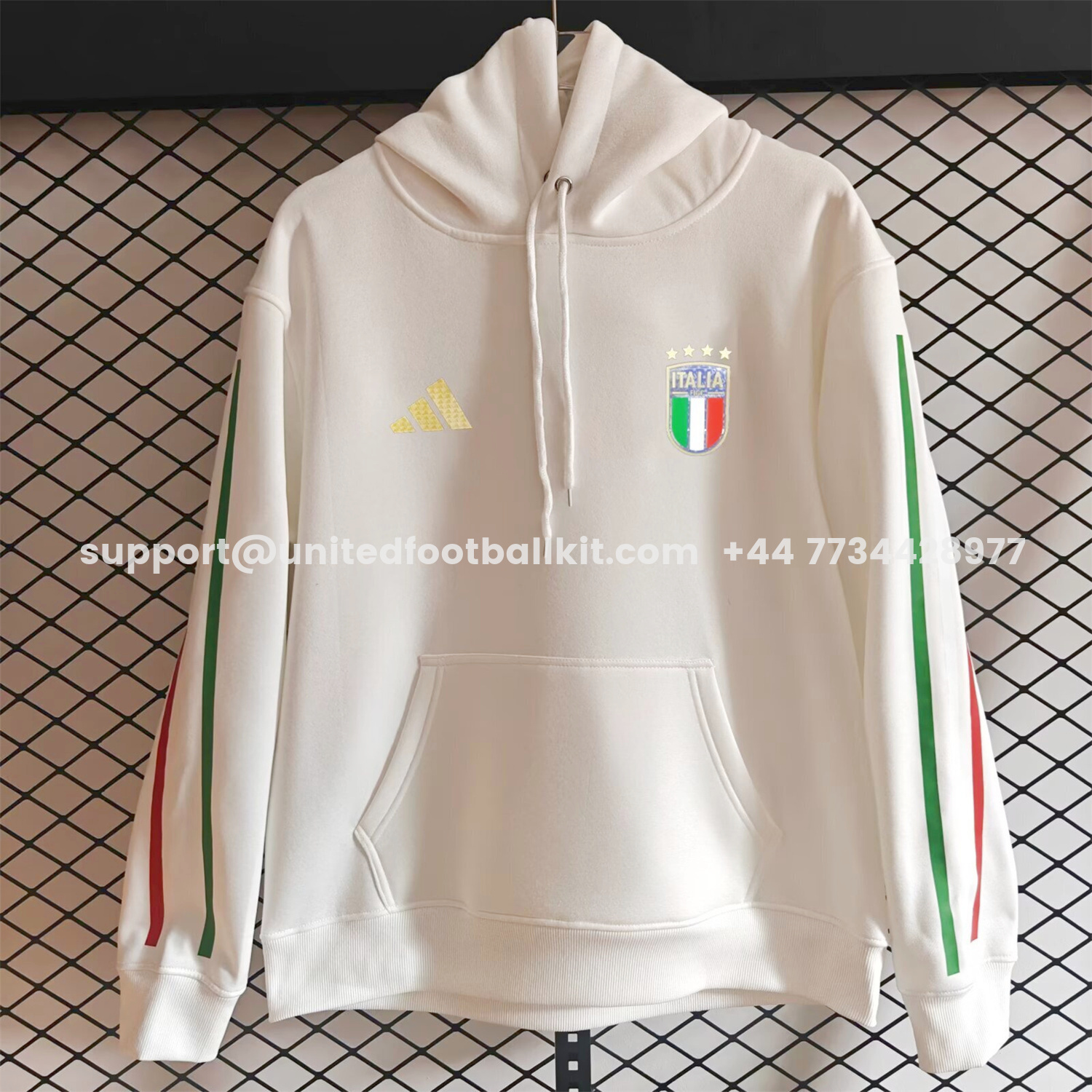 Unitedfootballkit.com | Italy 2026 Home Unisex Pullover Hoodie -Customize Name, Number and Patch | Worldwide Shipping