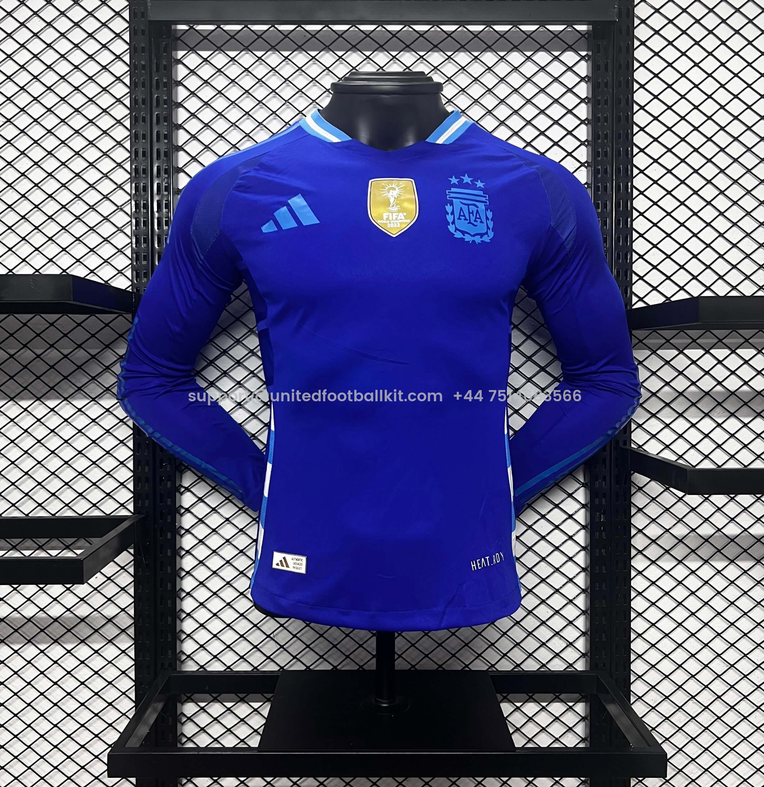 Unitedfootballkit.com | Argentina 2024 Away Long Sleeve Jersey - Player Version -Customize Name, Number and Patch | Worldwide Shipping