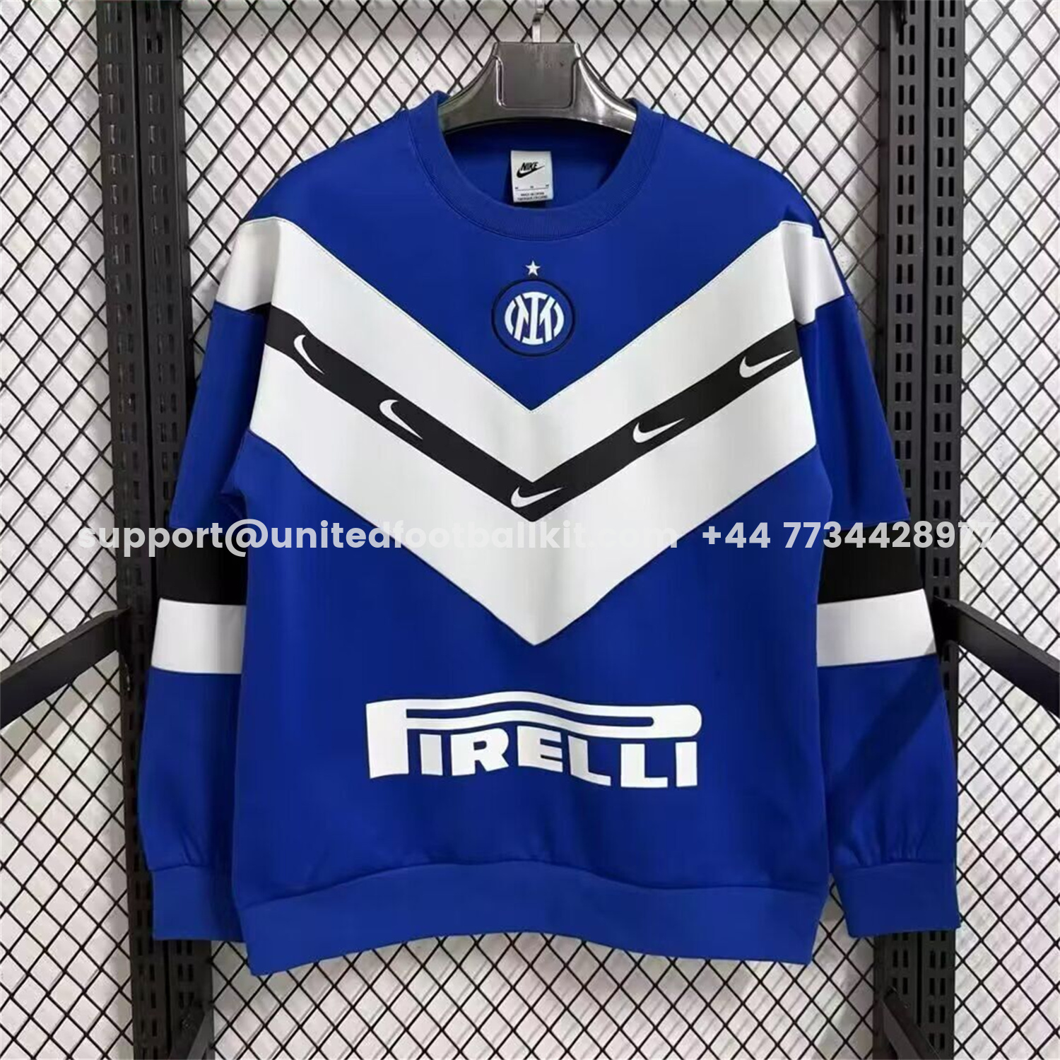 Unitedfootballkit.com | Inter Milan Blue And White Unisex Pullover Hoodieullover Hoodie -Customize Name, Number and Patch | Worldwide Shipping