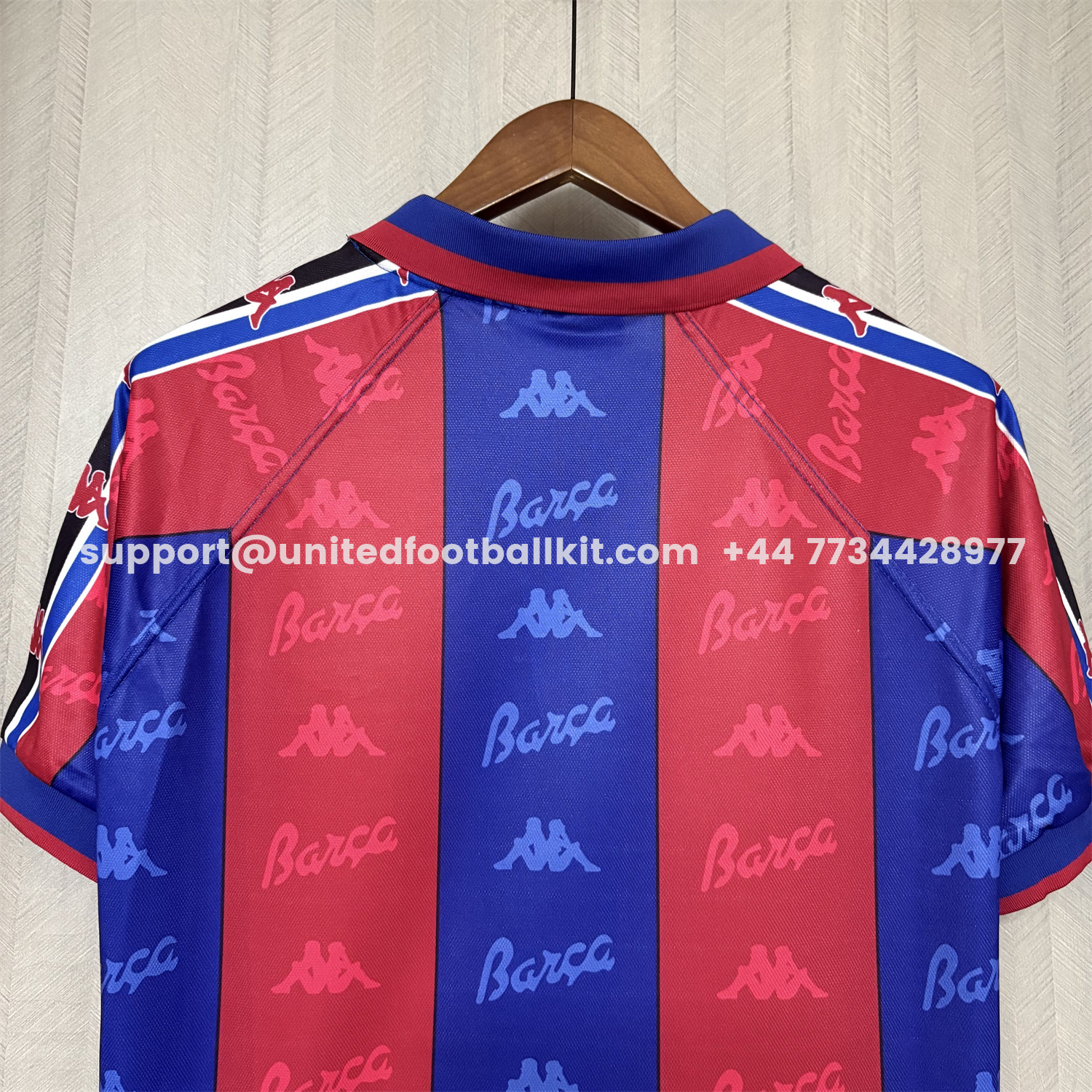 Unitedfootballkit.com | Retro Barcelona 1995-97 Home Jersey -Customize Name, Number and Patch | Worldwide Shipping