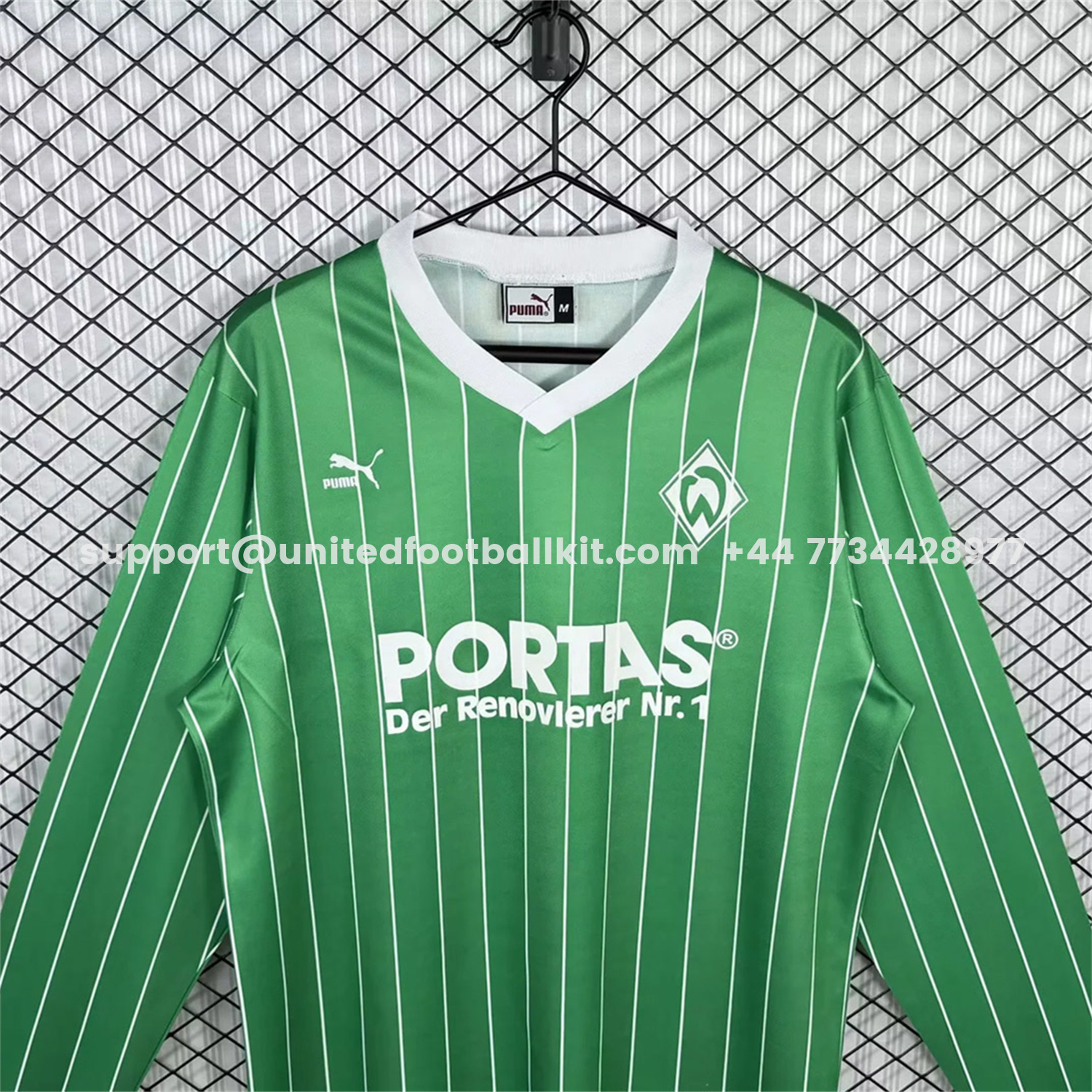 Unitedfootballkit.com | Retro Werder Bremen 1988-89 Away Long Sleeves Jersey -Customize Name, Number and Patch | Worldwide Shipping