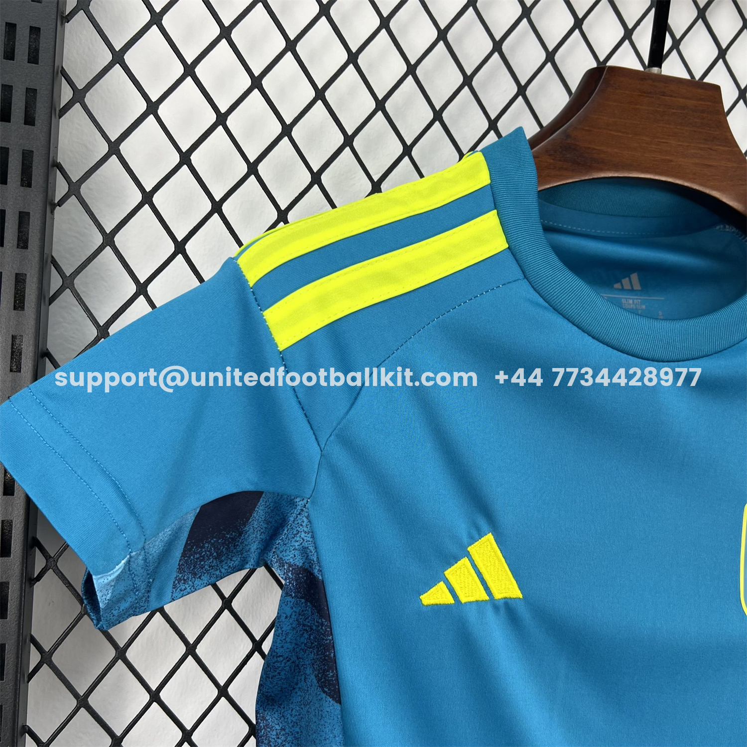 Unitedfootballkit.com | Spain 2026 Lake Blue Goalkeeper Kids Kit -Customize Name, Number and Patch | Worldwide Shipping