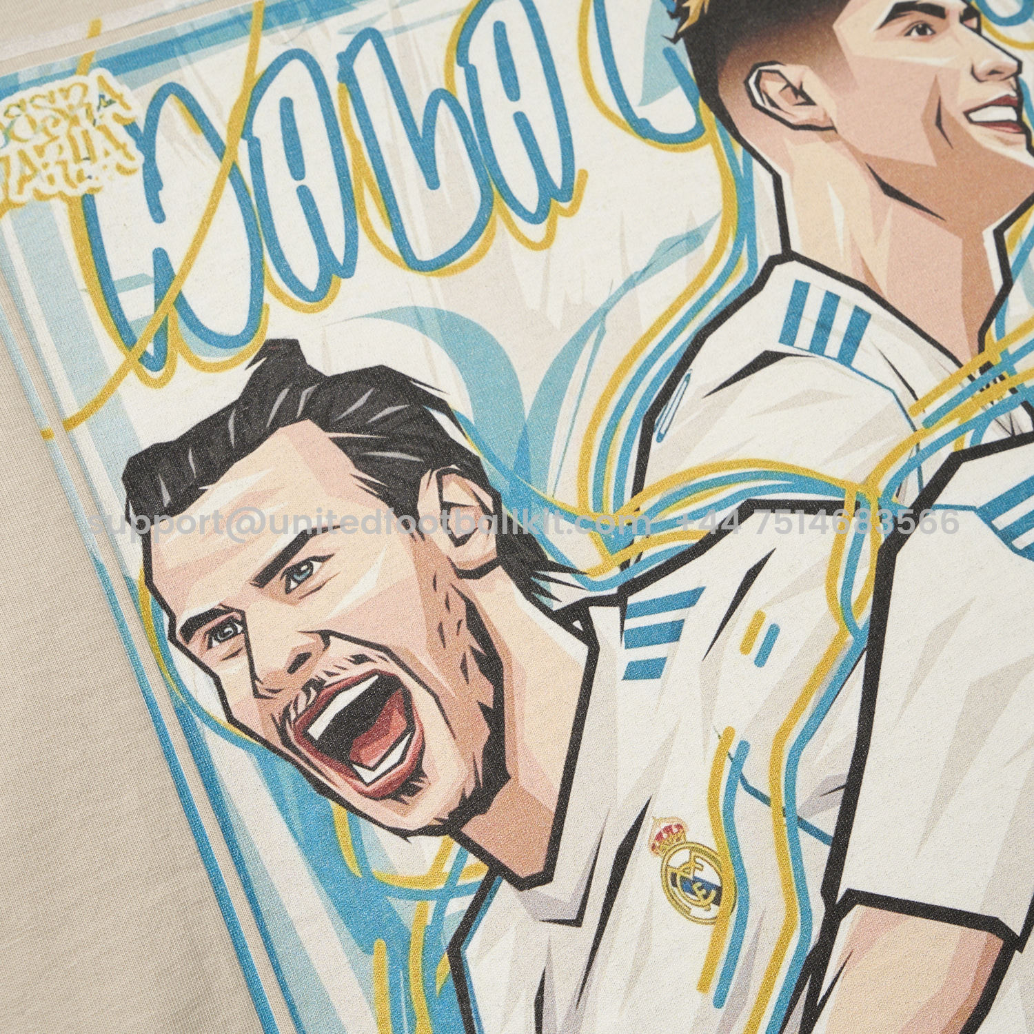 Unitedfootballkit.com | Real Madrid BBC Benzema Bale Cristiano Ronaldo Unisex Pure Cotton T-shirt -Customize Name, Number and Patch | Worldwide Shipping